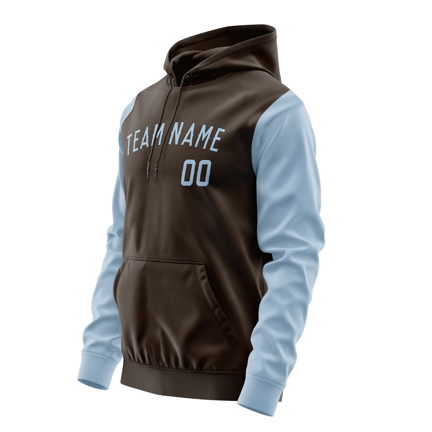 Maßgeschneidertes Braun Hellblau Hoodie 0101080801B31708