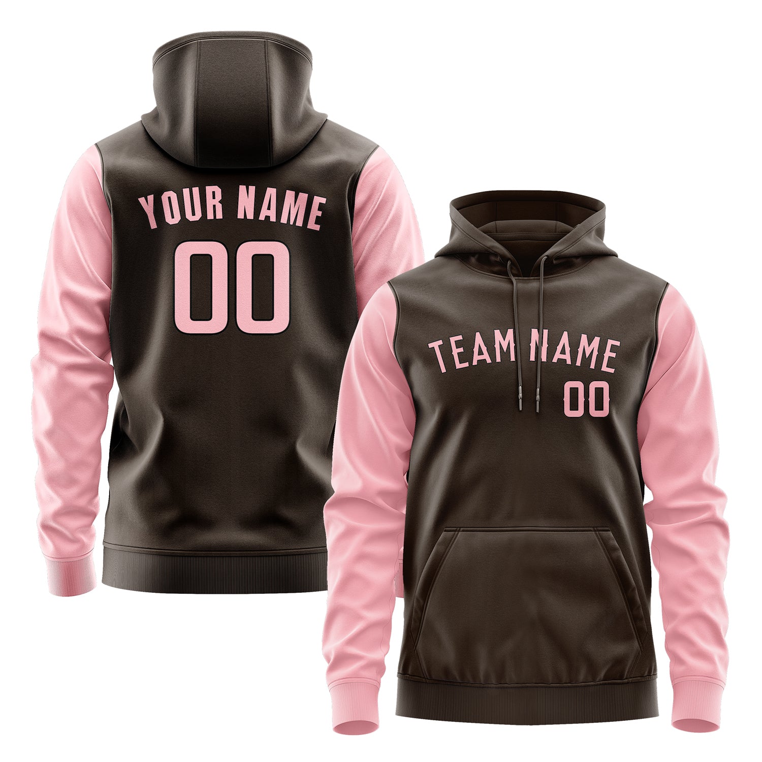 Maßgeschneidertes Braun Rosa Hoodie 0101212101B31721