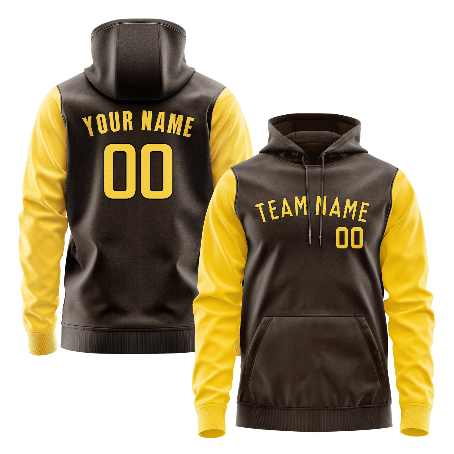 Maßgeschneidertes Braun Gold Hoodie 0101303001B31730