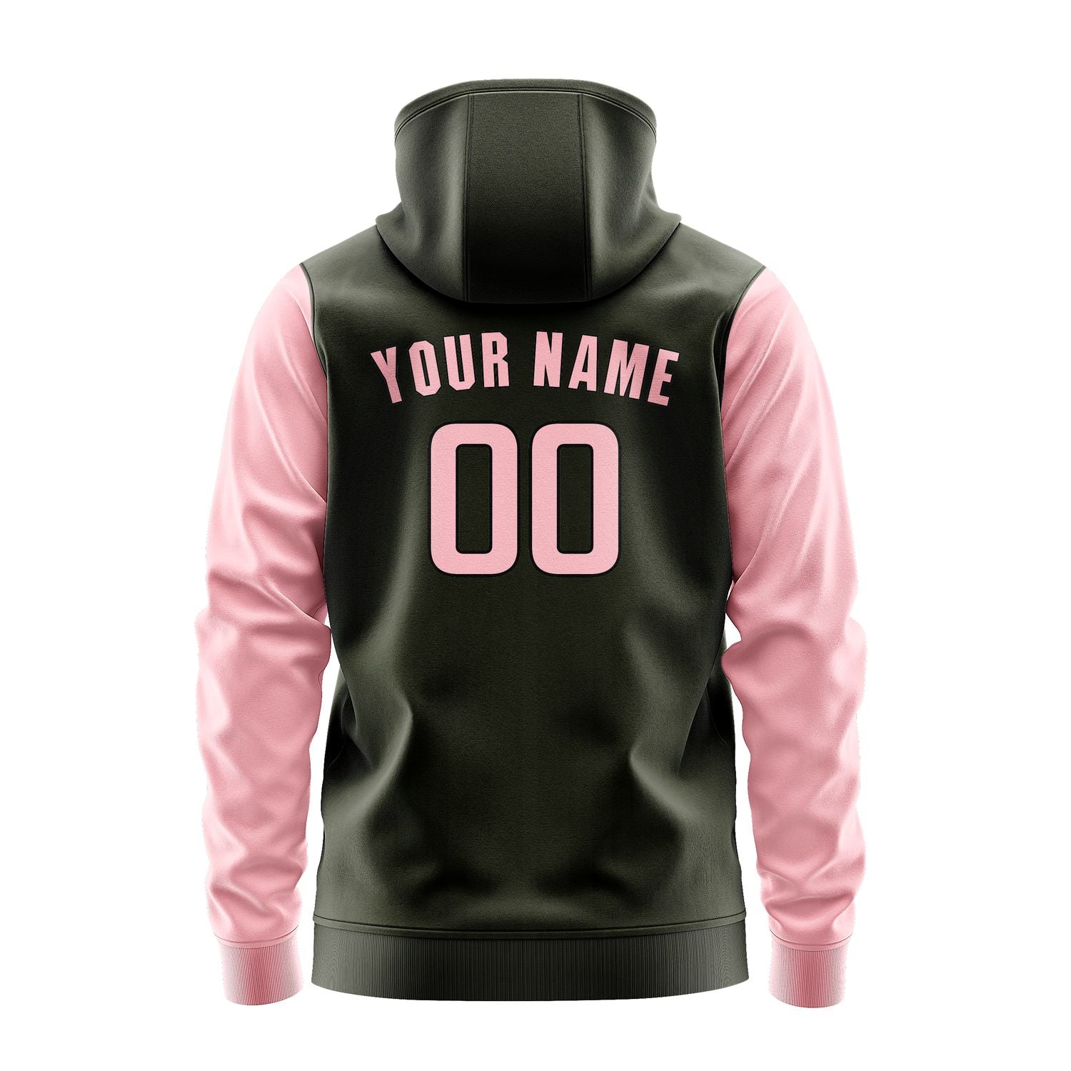 Maßgeschneidertes Dunkles Oliv Rosa Hoodie 0202212102B31721