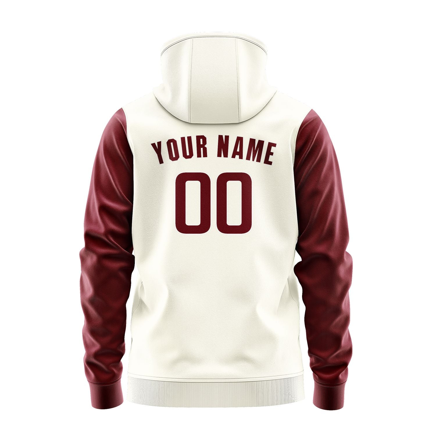 Maßgeschneidertes Beige Karmesinrot Hoodie 0303151503B31815