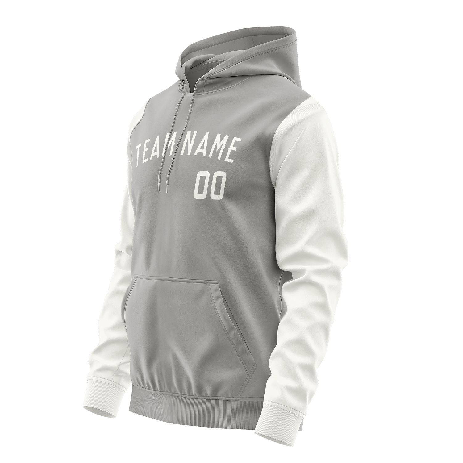Maßgeschneidertes Grau Weiß Hoodie 0404181804B31818