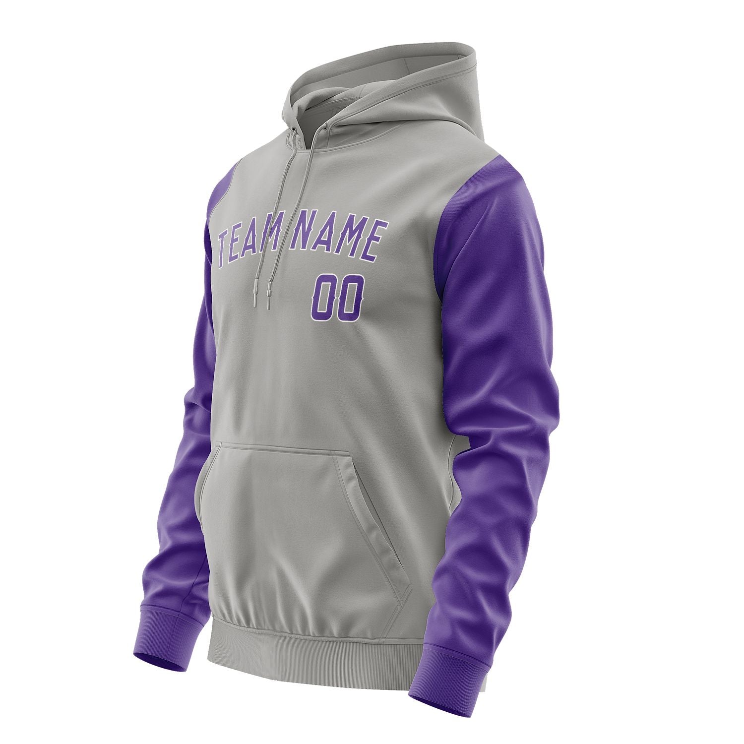 Maßgeschneidertes Grau Lavendel Hoodie 0404232304B31823