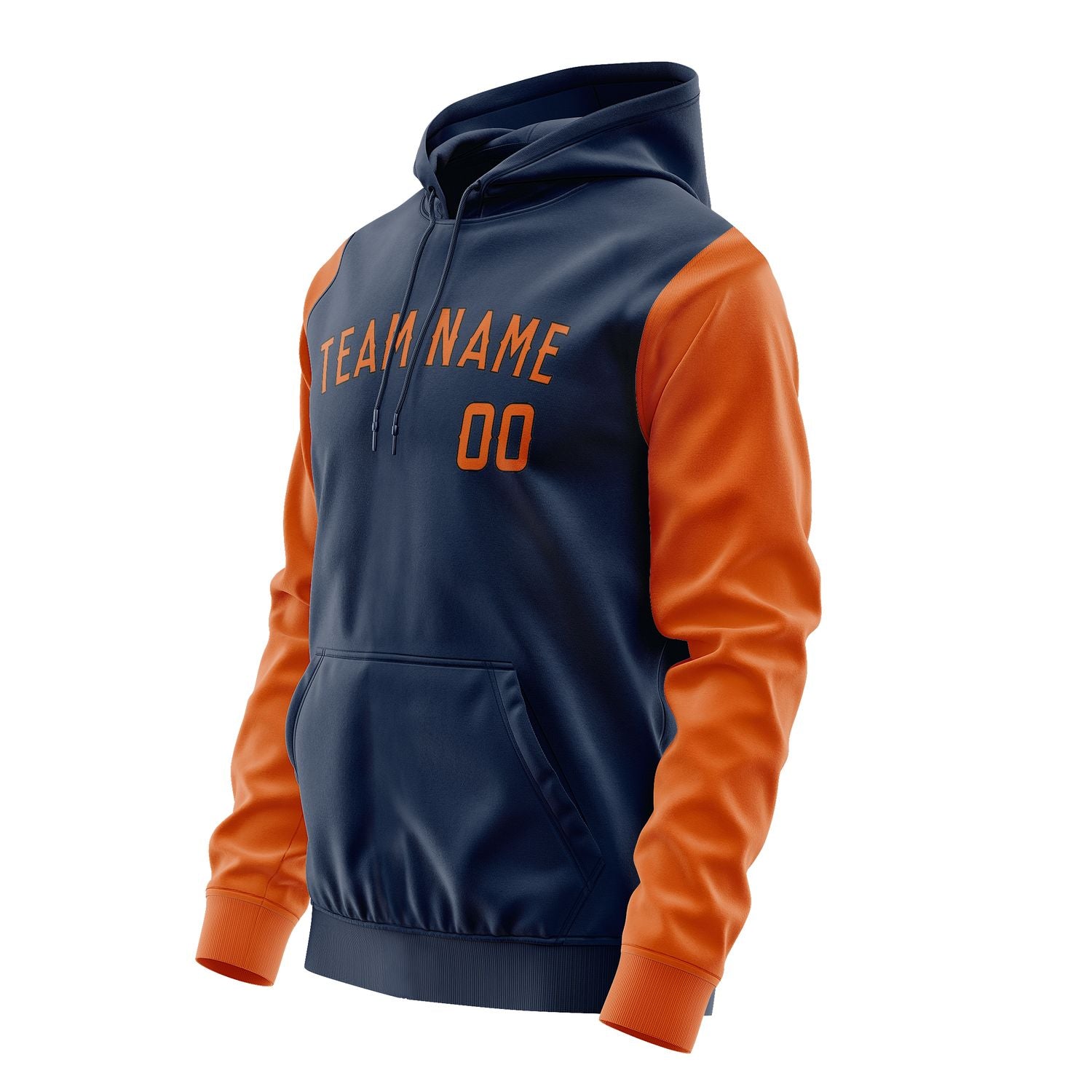 Maßgeschneidertes Marineblau Orange Hoodie 1010282810B31728