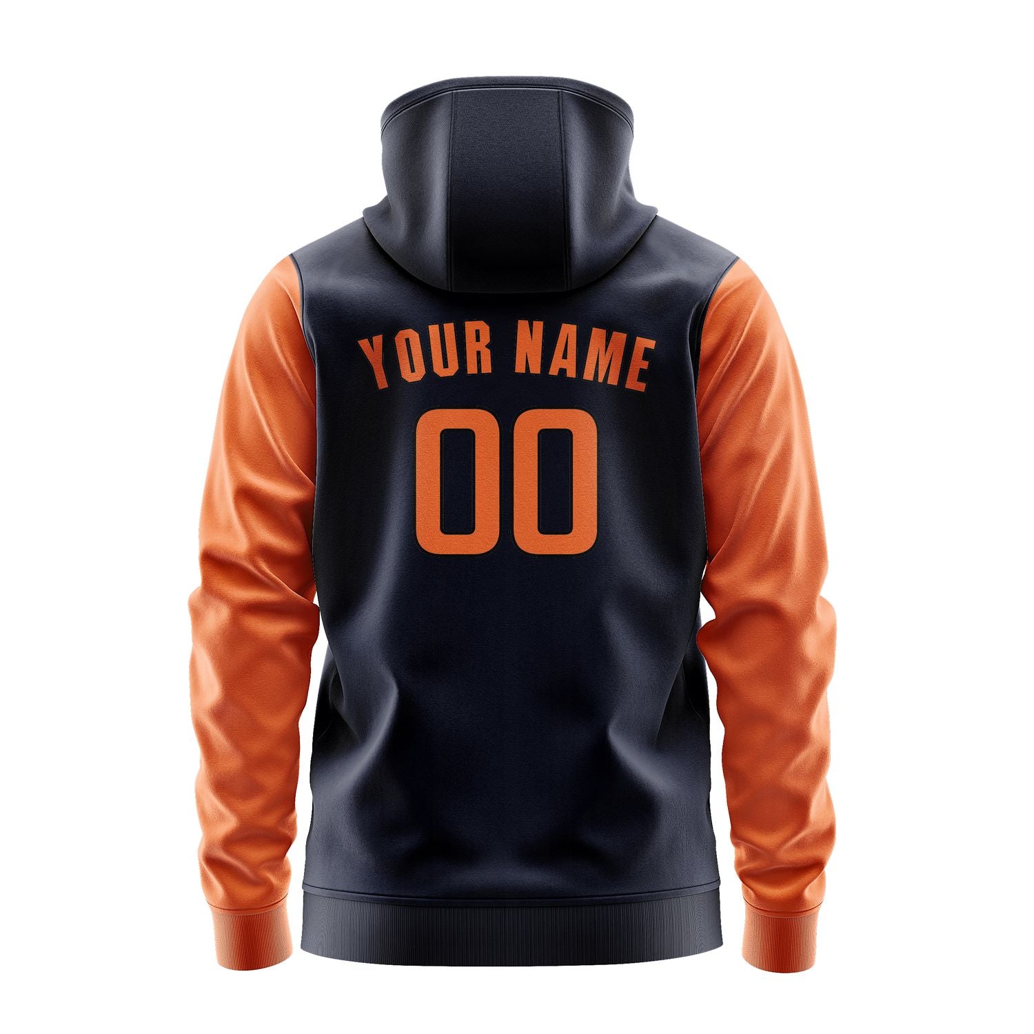Maßgeschneidertes Stahlblau Orange Hoodie 1111282811B31728