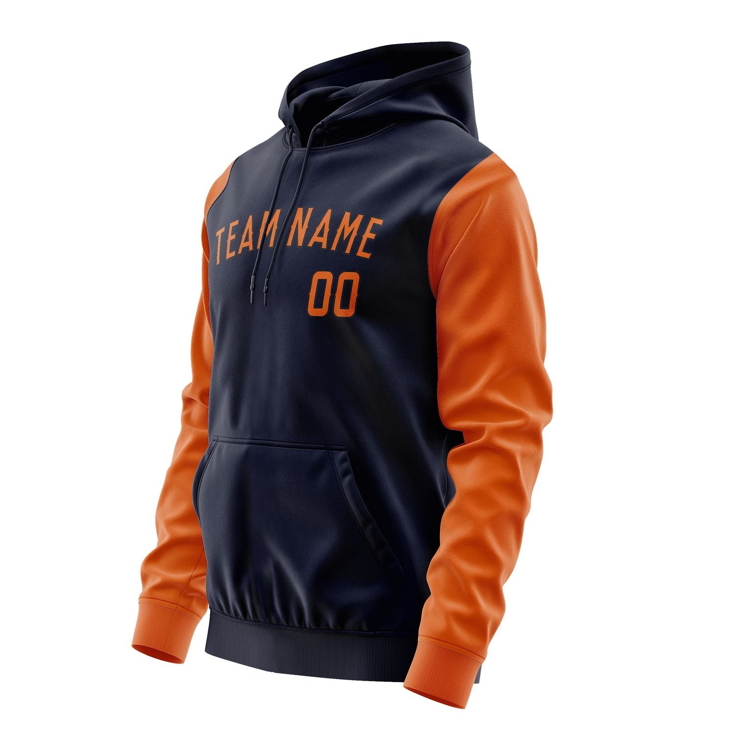 Maßgeschneidertes Stahlblau Orange Hoodie 1111282811B31728