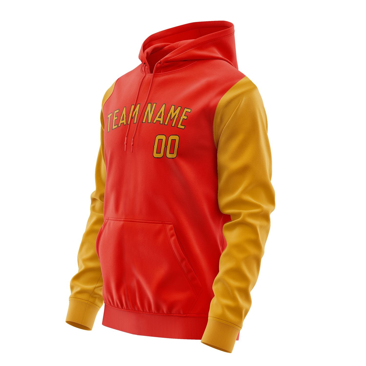Maßgeschneidertes Orangerot Gelb Hoodie 1212191912B31719