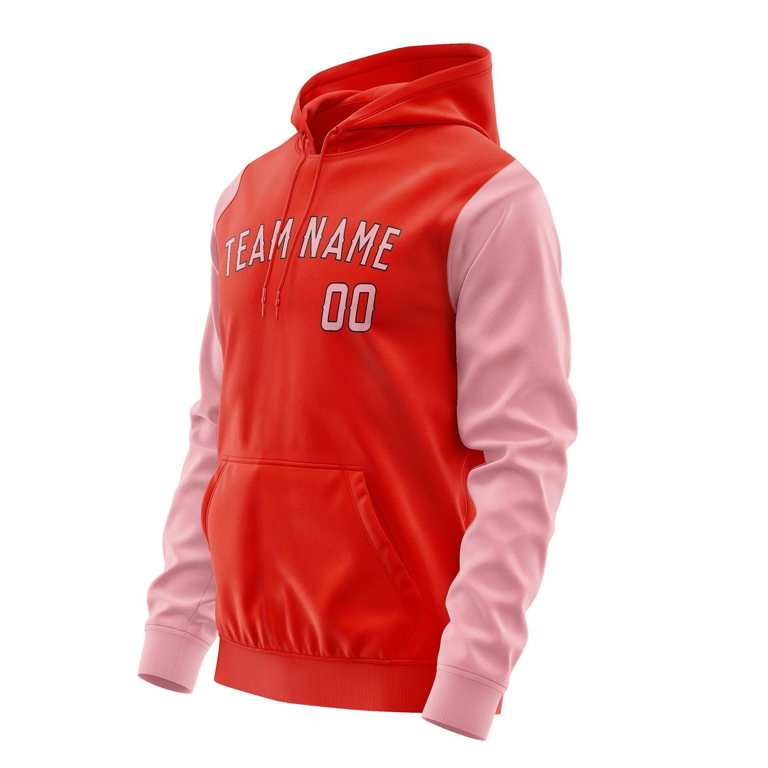 Maßgeschneidertes Orangerot Rosa Hoodie 1212212112B31721