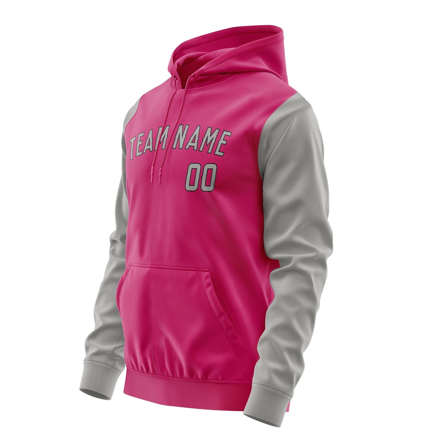 Maßgeschneidertes Rosarot Grau Hoodie 1313040413B31704