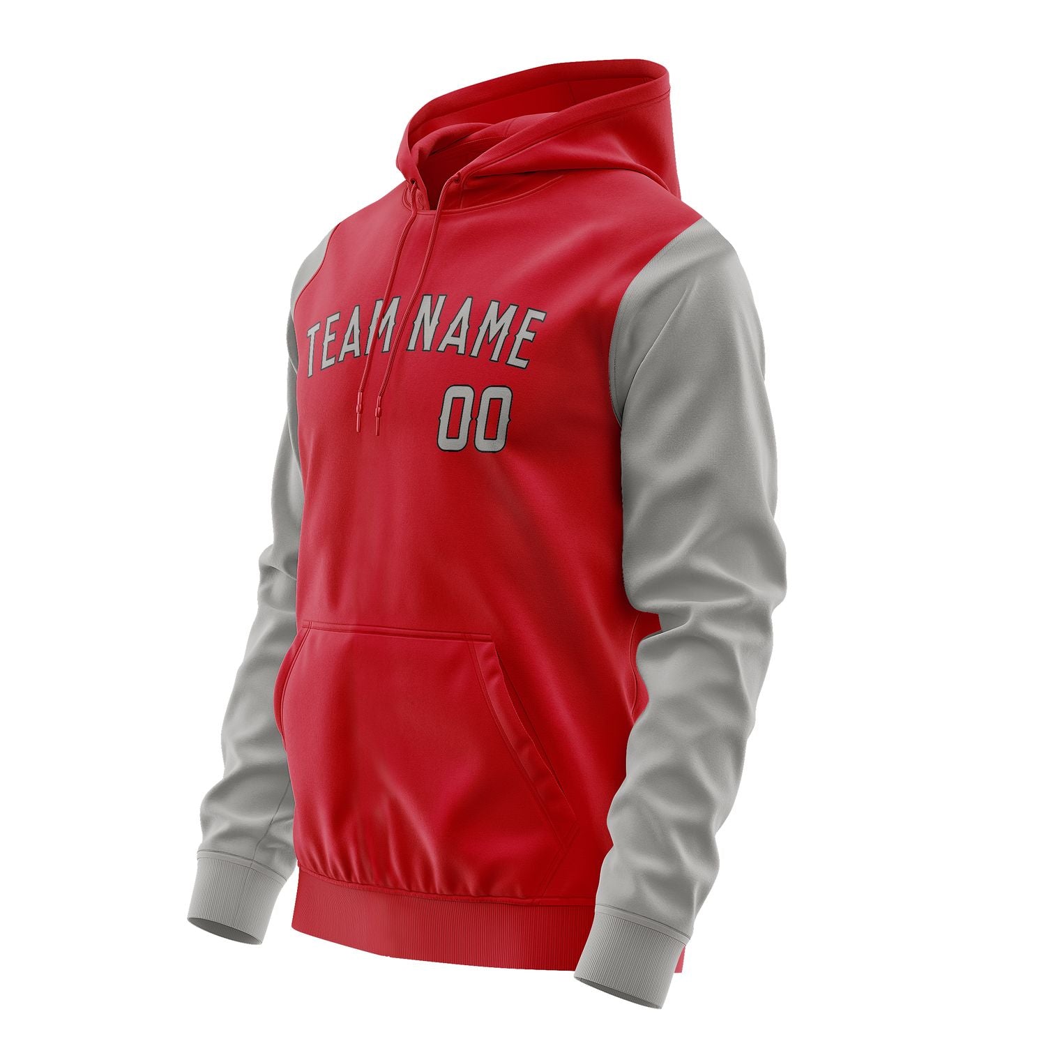 Maßgeschneidertes Rot Grau Hoodie 1414040414B31704