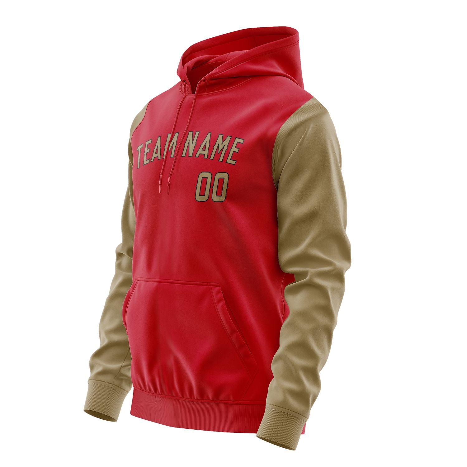 Maßgeschneidertes Rot Hellkhaki Hoodie 1414252514B31725