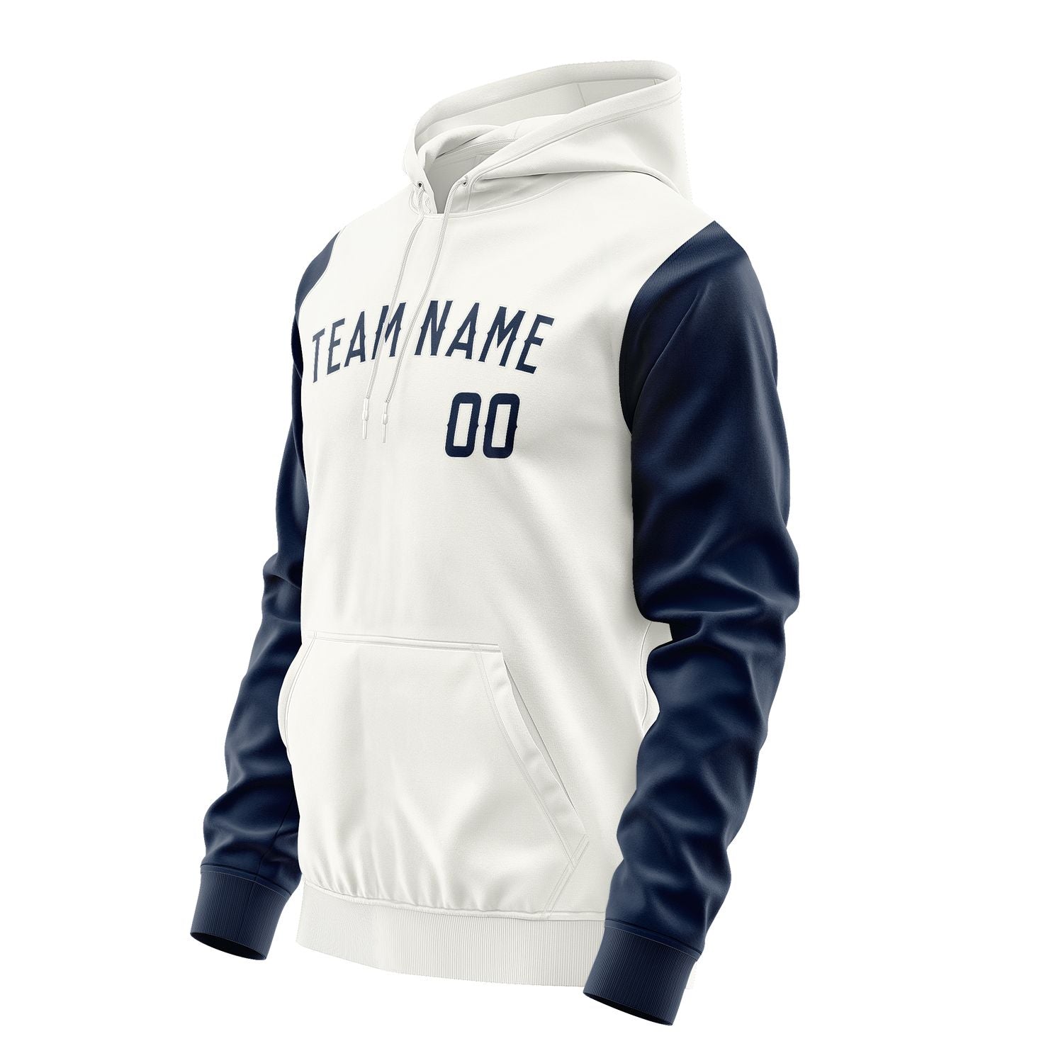 Maßgeschneidertes Weiß Marineblau Hoodie 1818101018B31810