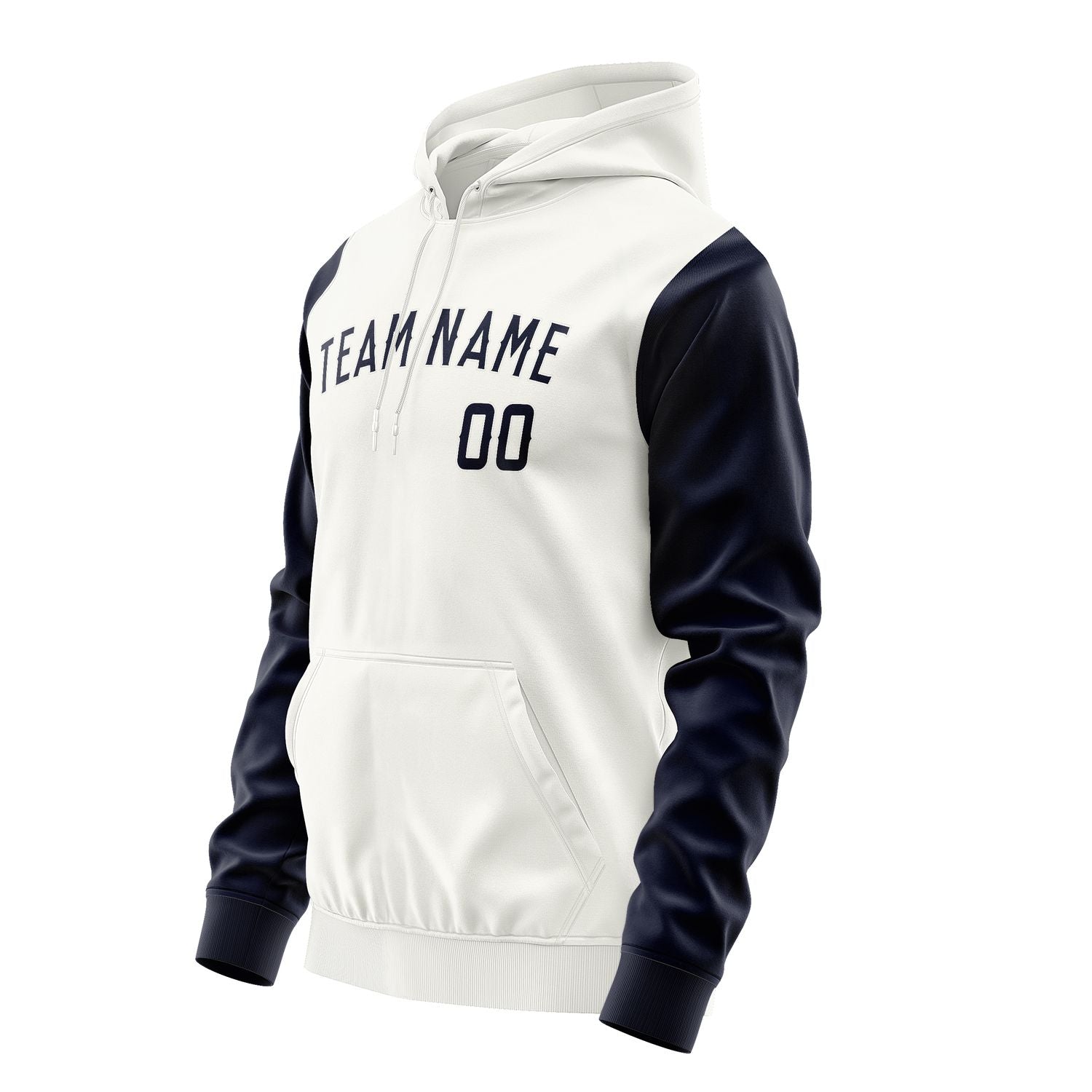Maßgeschneidertes Weiß Stahlblau Hoodie 1818111118B31811