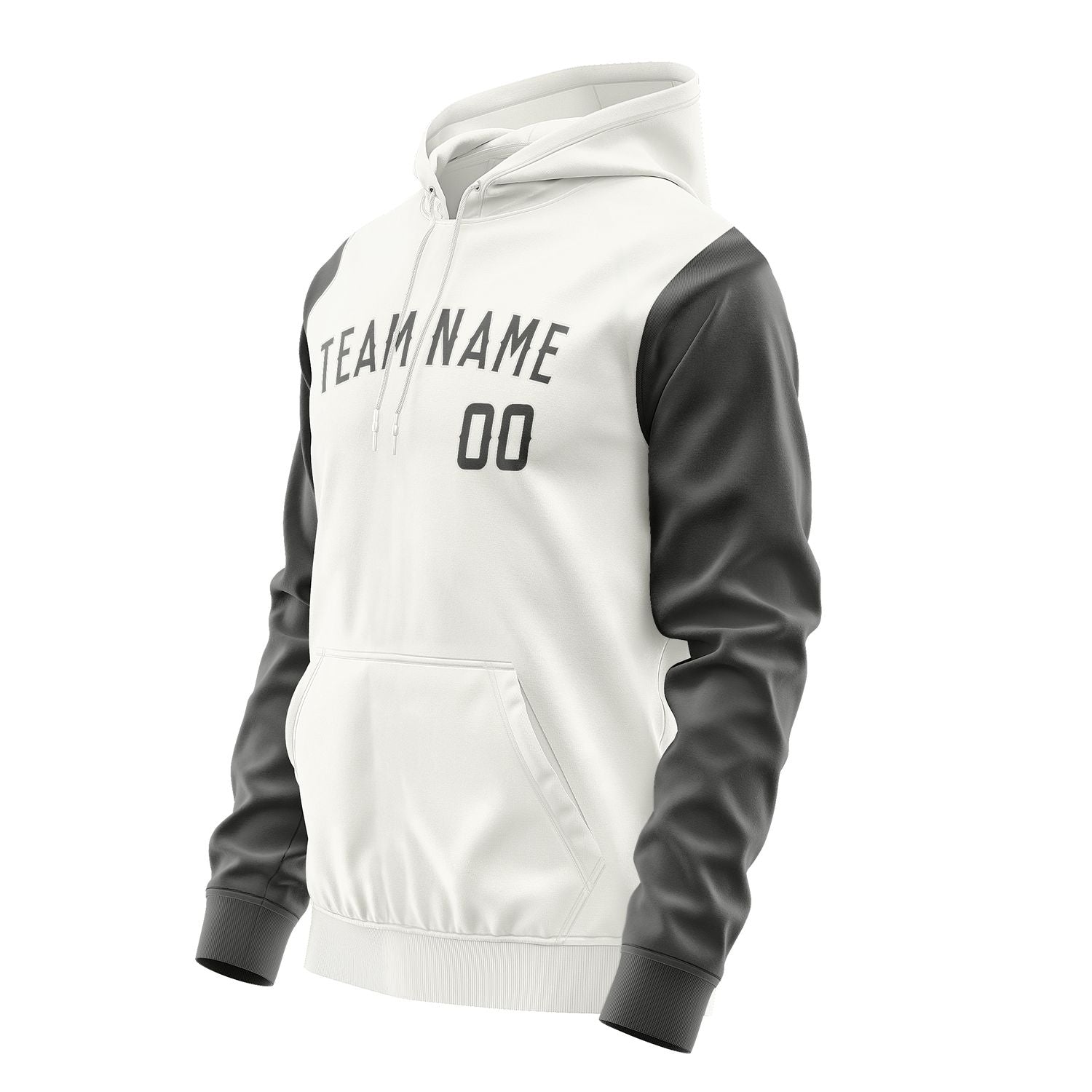 Maßgeschneidertes Weiß Dunkelgrau Hoodie 1818202018B31820