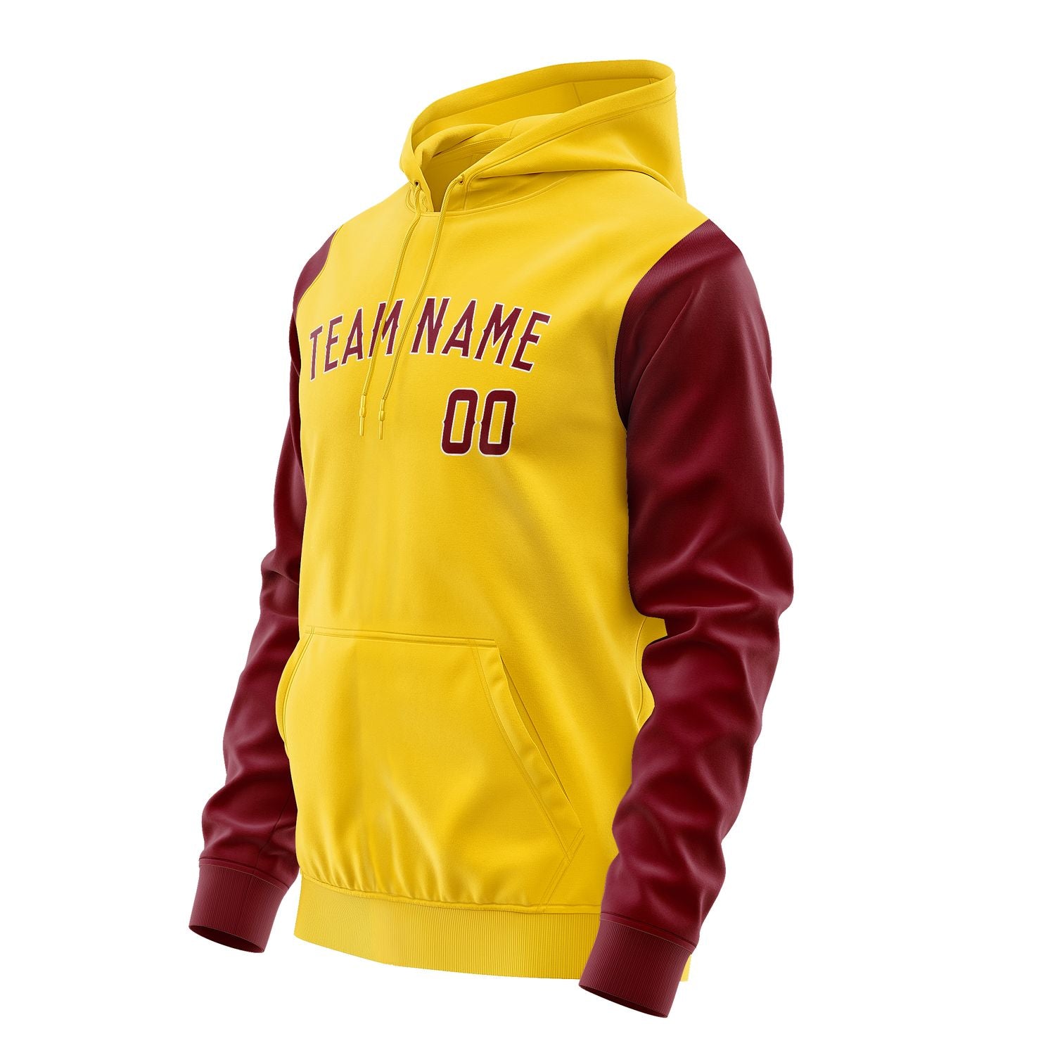 Maßgeschneidertes Gold Karmesinrot Hoodie 3030151530B31815