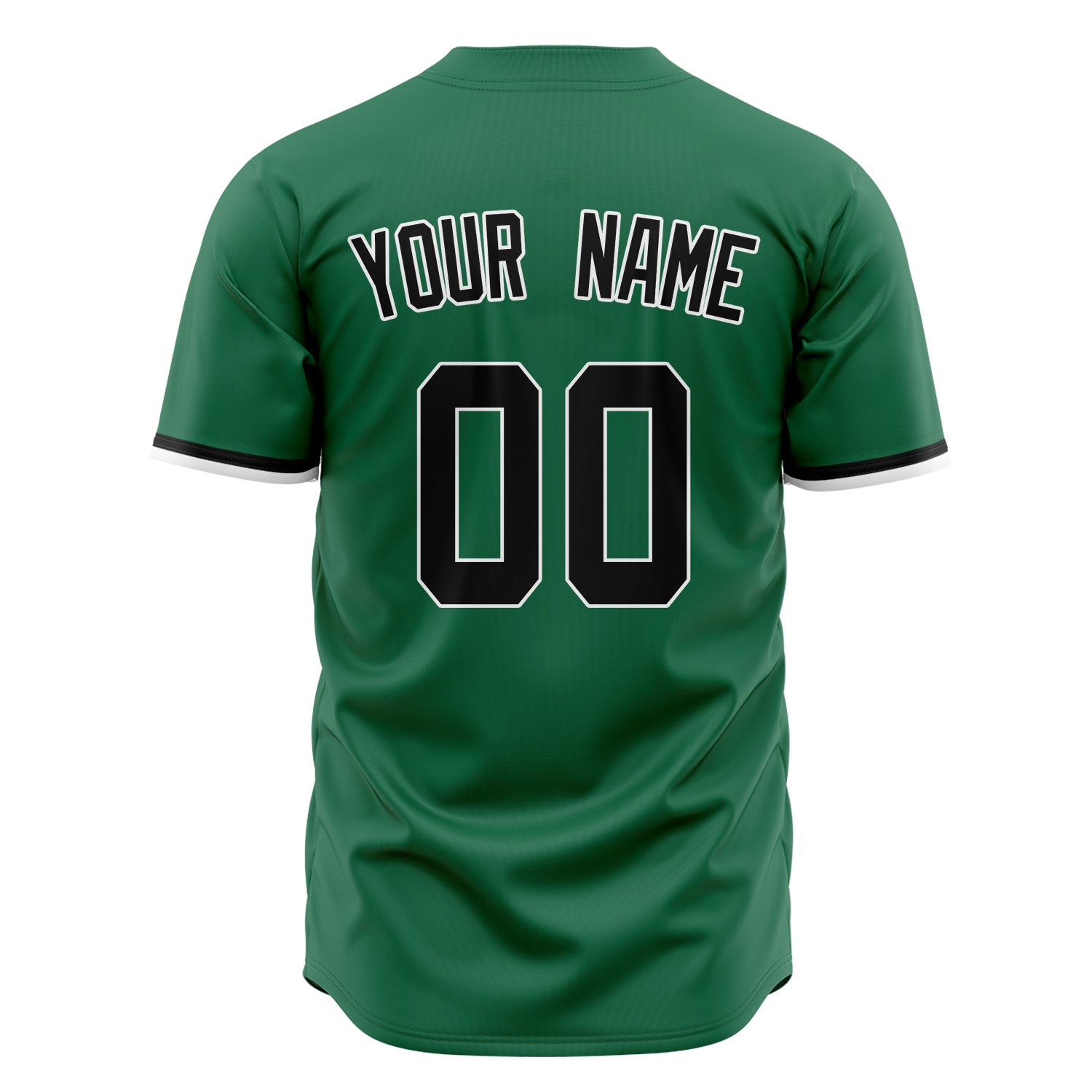 Custom Professional Kelly Green Black Baseball Jersey