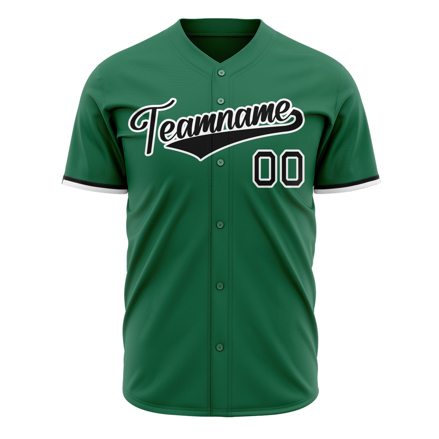 Custom Professional Kelly Green Black Baseball Jersey