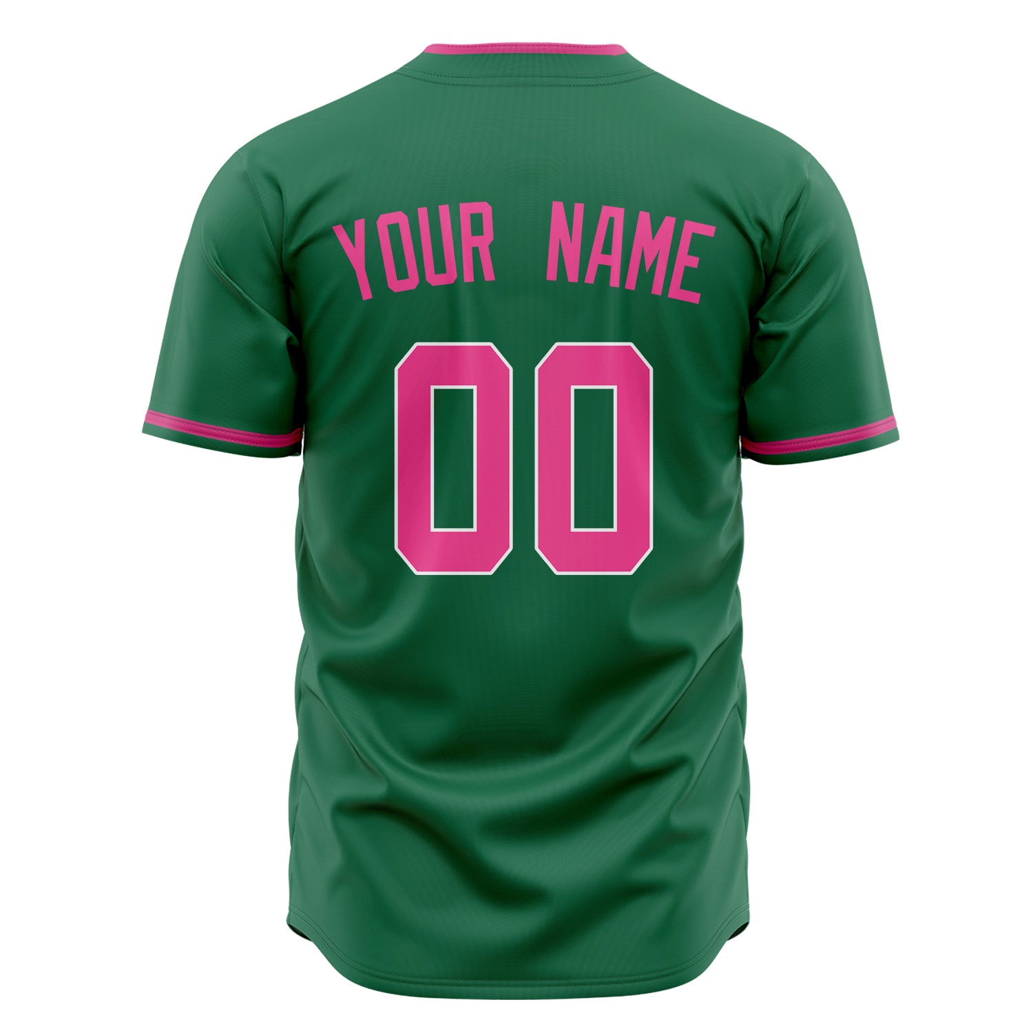 Custom Professional Kelly Green Pink Baseball Jersey