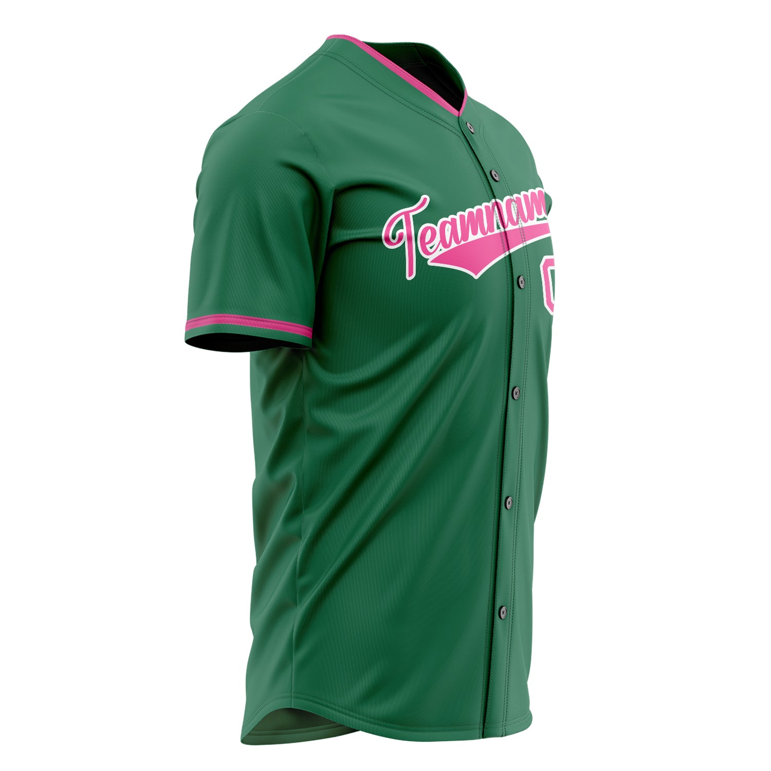 Custom Professional Kelly Green Pink Baseball Jersey
