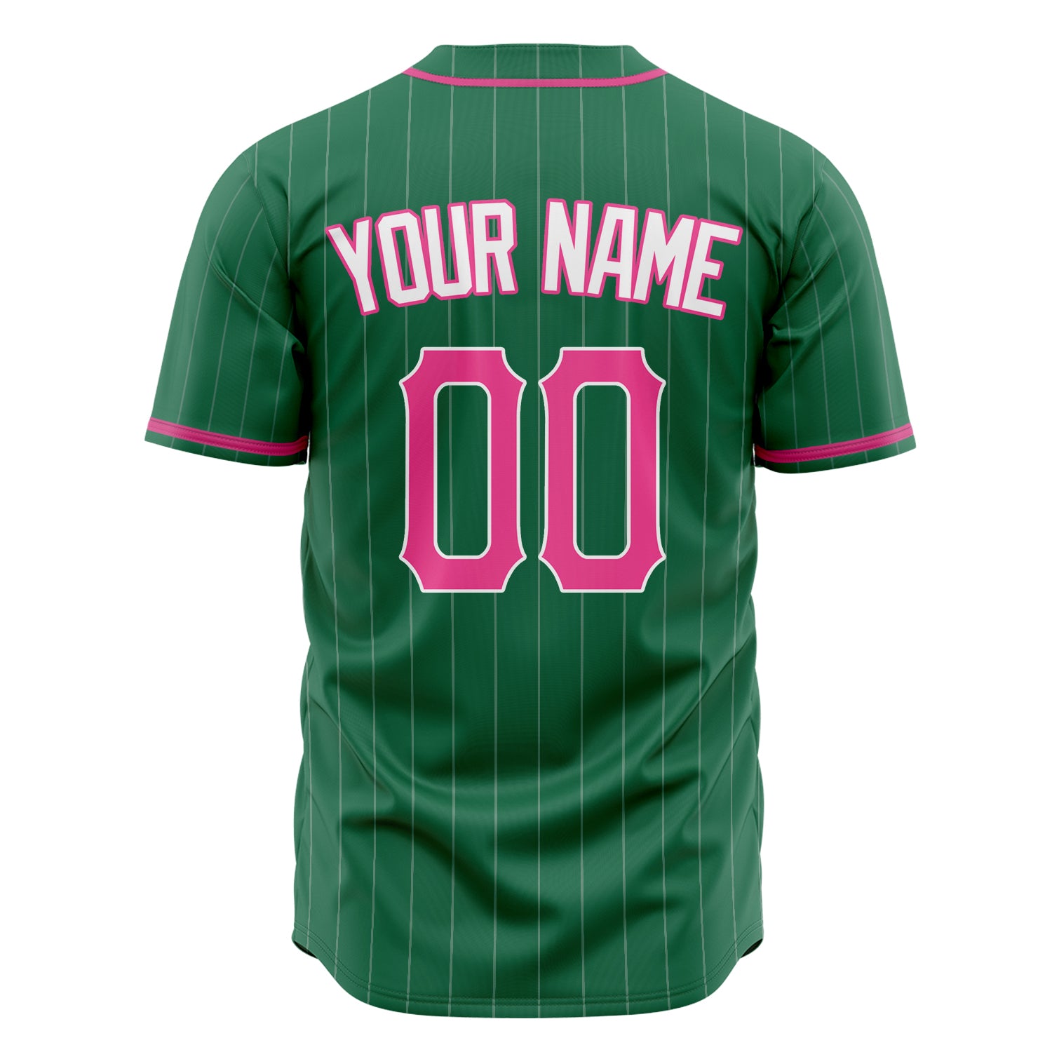 Custom Professional Kelly Green Pink Baseball Jersey