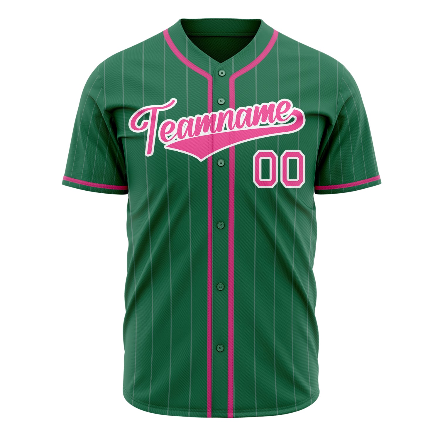 Custom Professional Kelly Green Pink Baseball Jersey