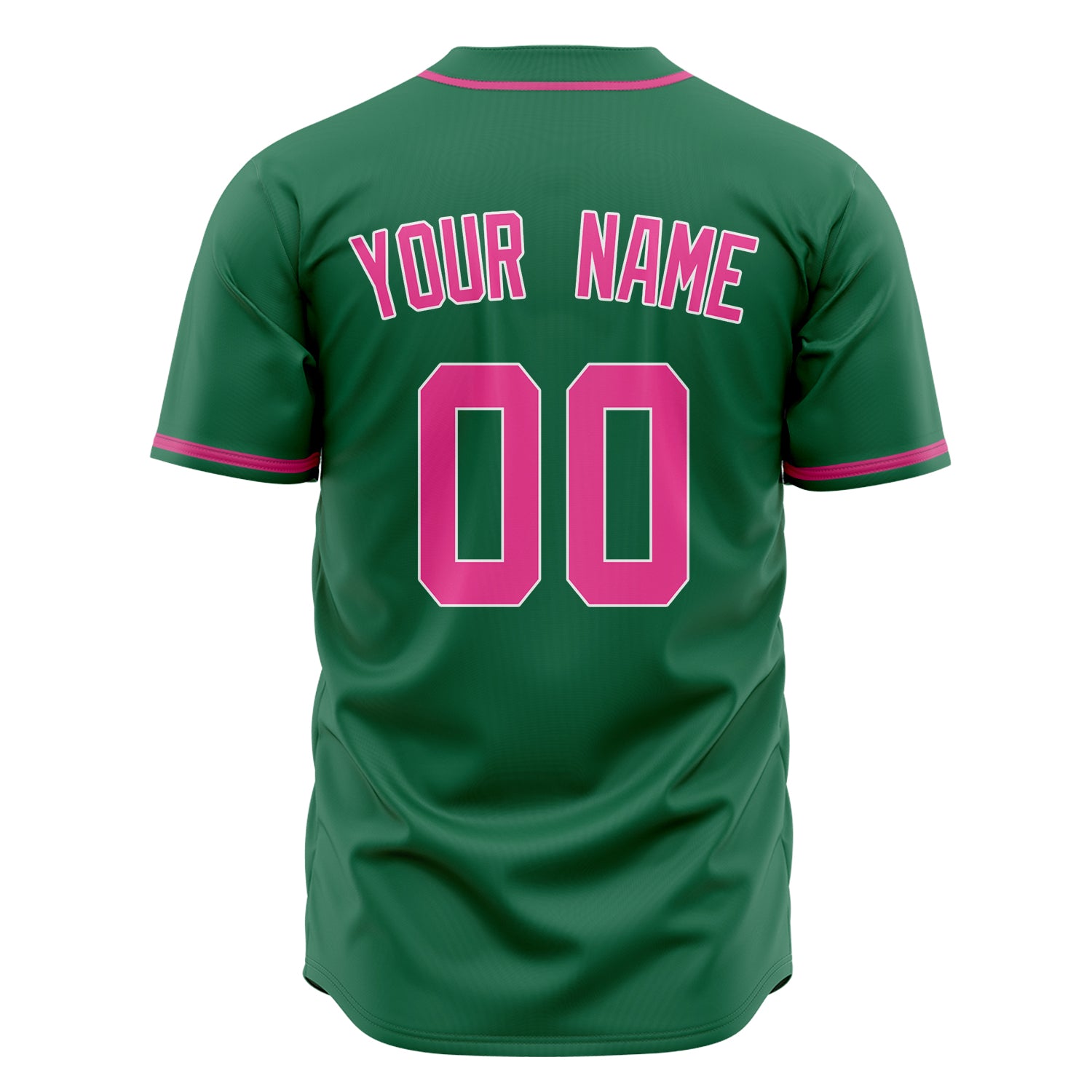 Custom Professional Kelly Green Pink Baseball Jersey