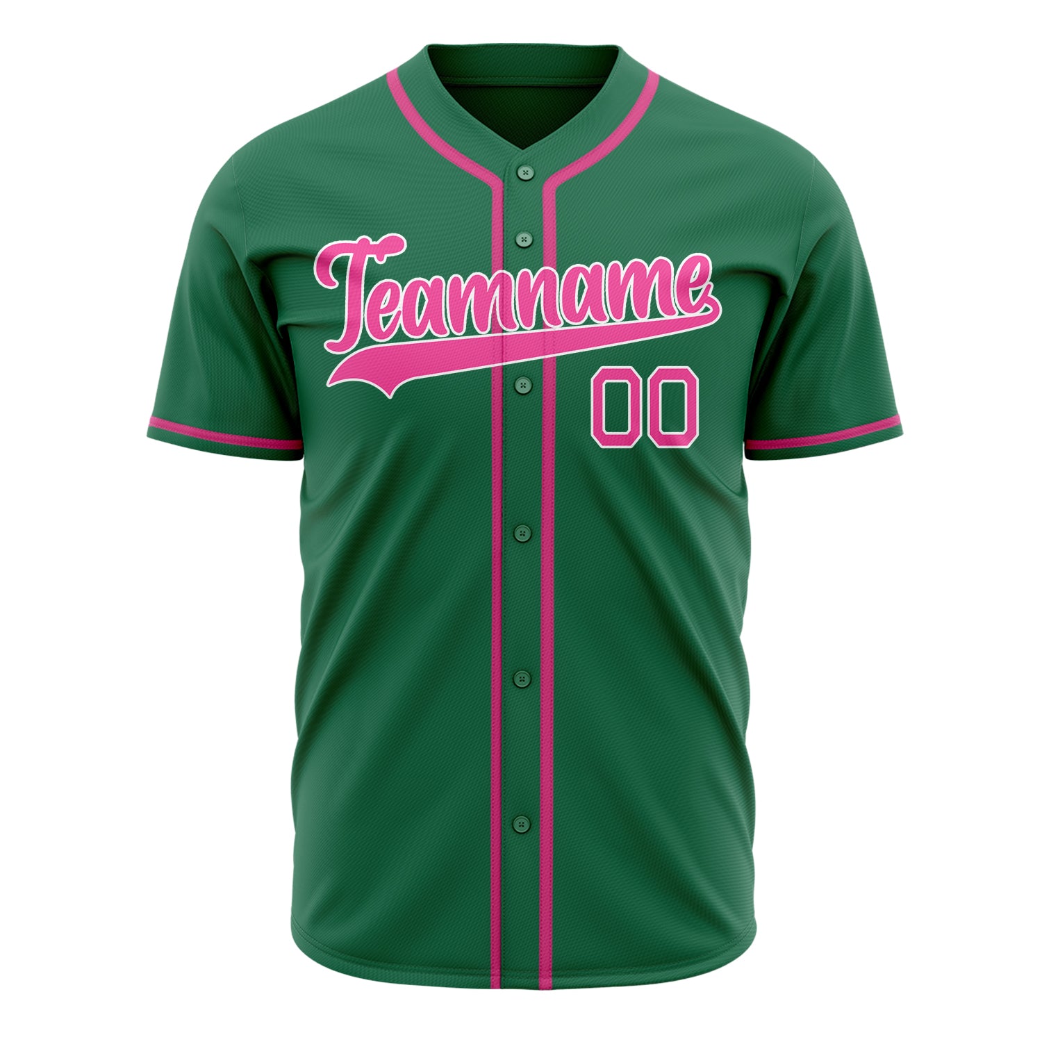 Custom Professional Kelly Green Pink Baseball Jersey