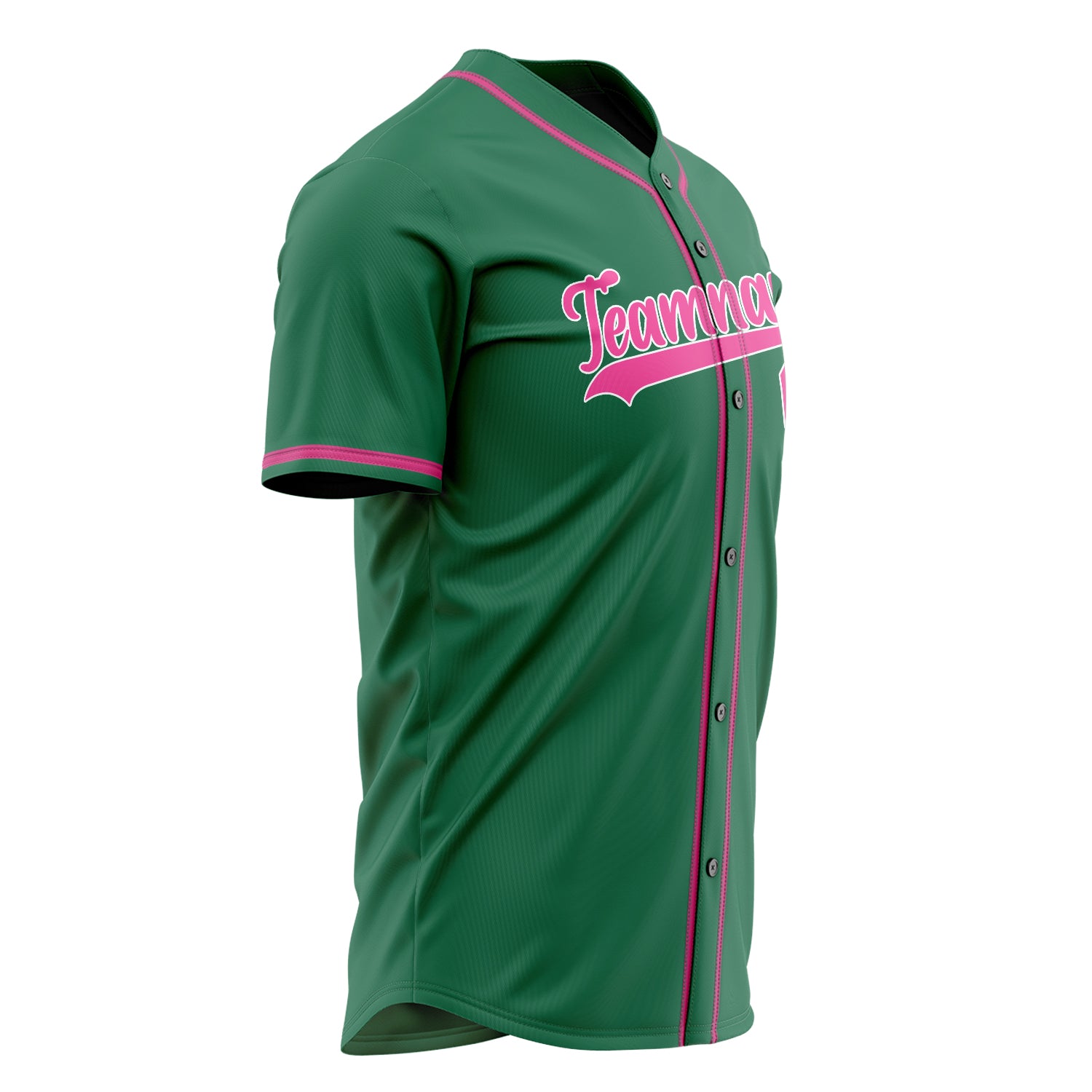 Custom Professional Kelly Green Pink Baseball Jersey