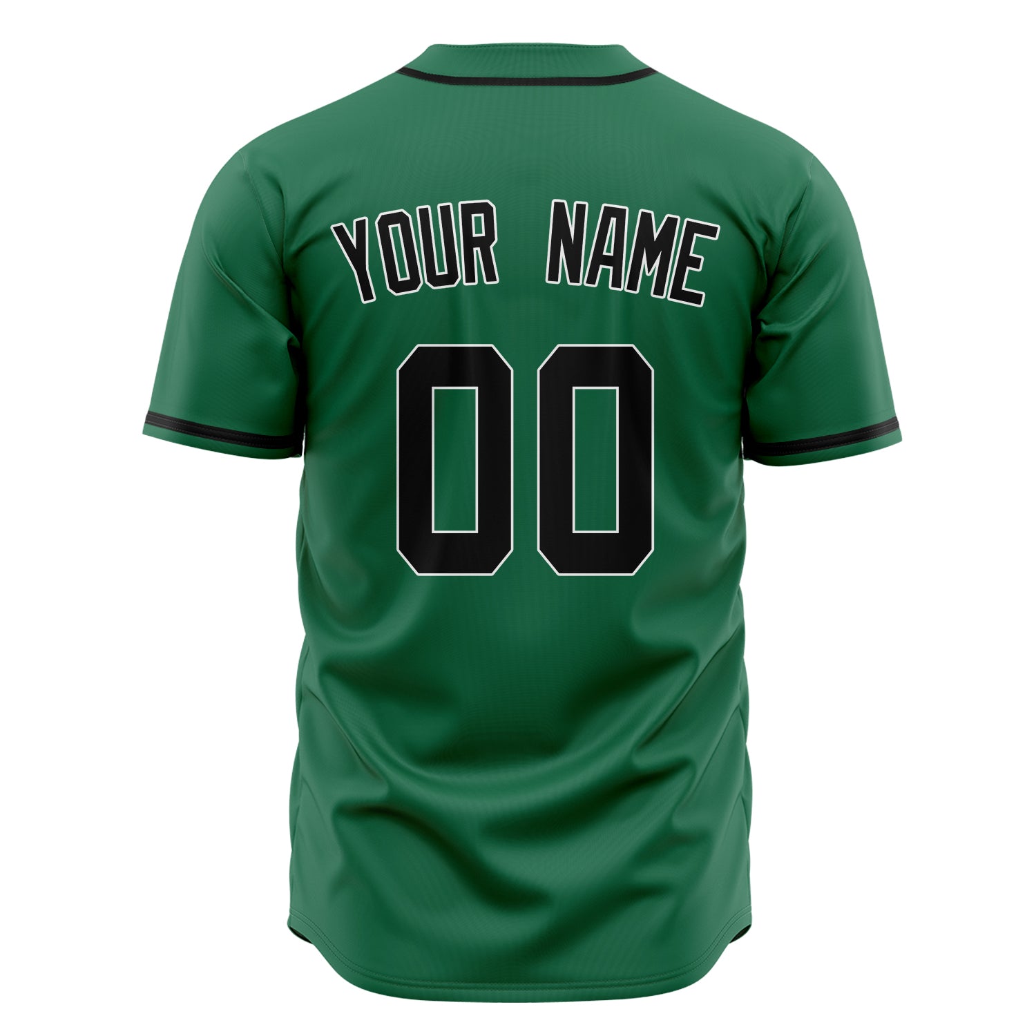 Custom Professional Kelly Green Black Baseball Jersey