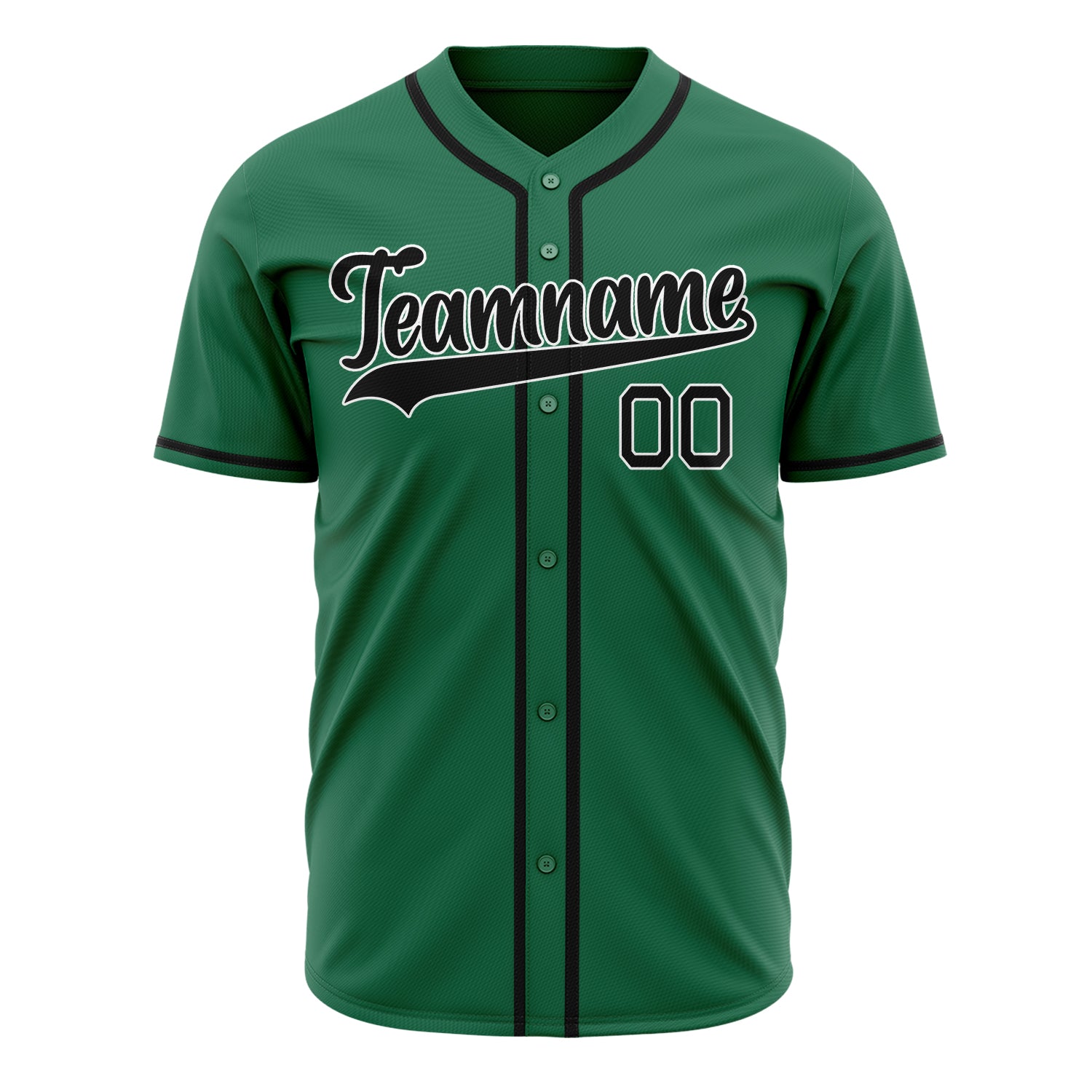 Custom Professional Kelly Green Black Baseball Jersey