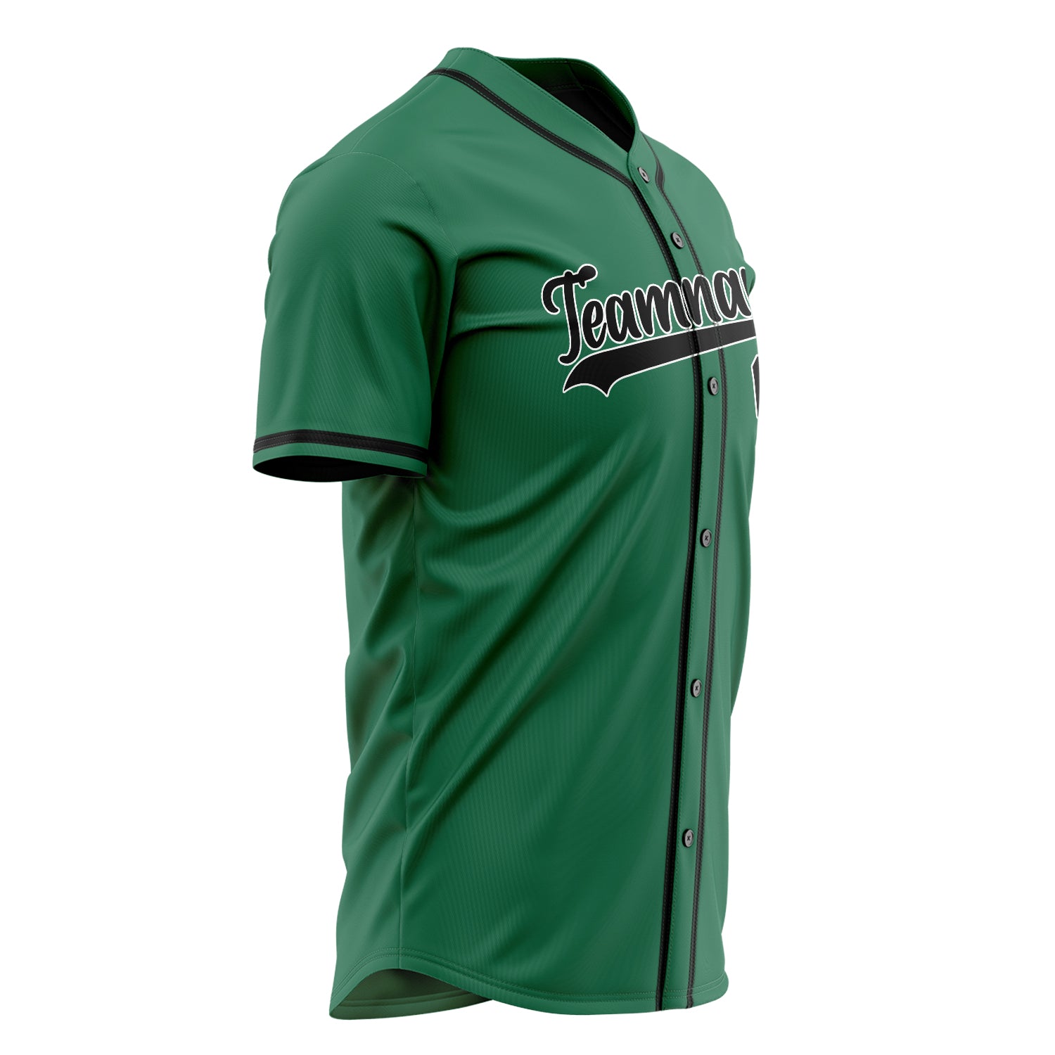 Custom Professional Kelly Green Black Baseball Jersey