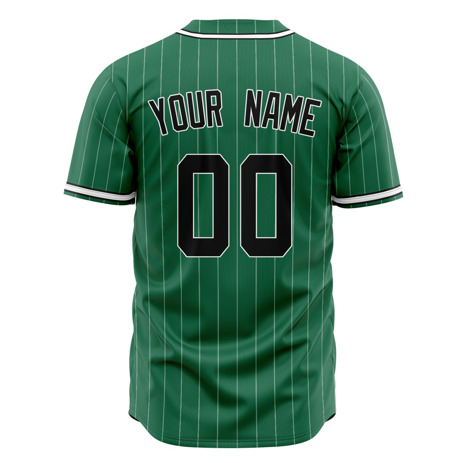 Custom Professional Kelly Green Black Baseball Jersey
