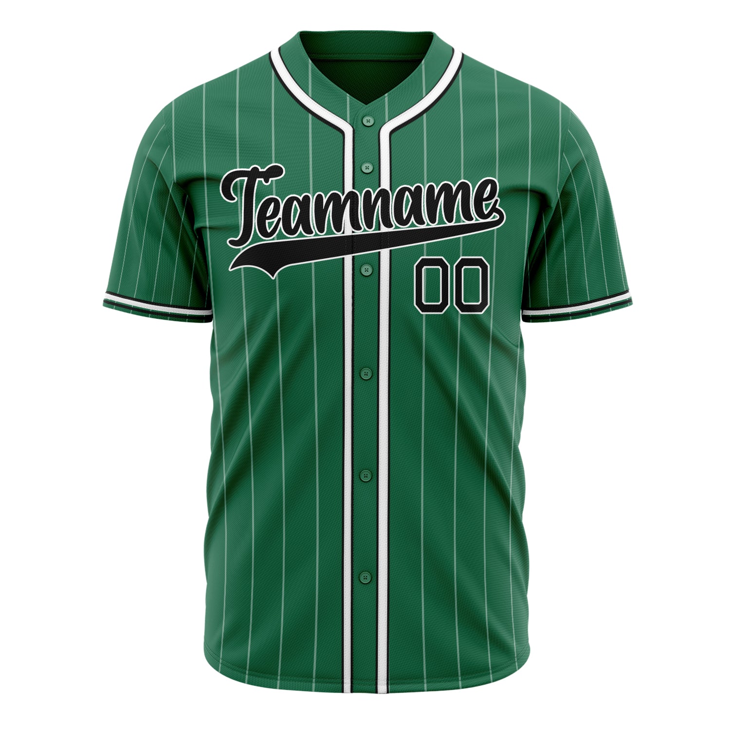 Custom Professional Kelly Green Black Baseball Jersey