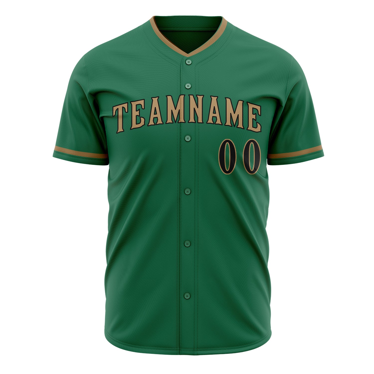 Custom Professional Kelly Green Old Gold Baseball Jersey
