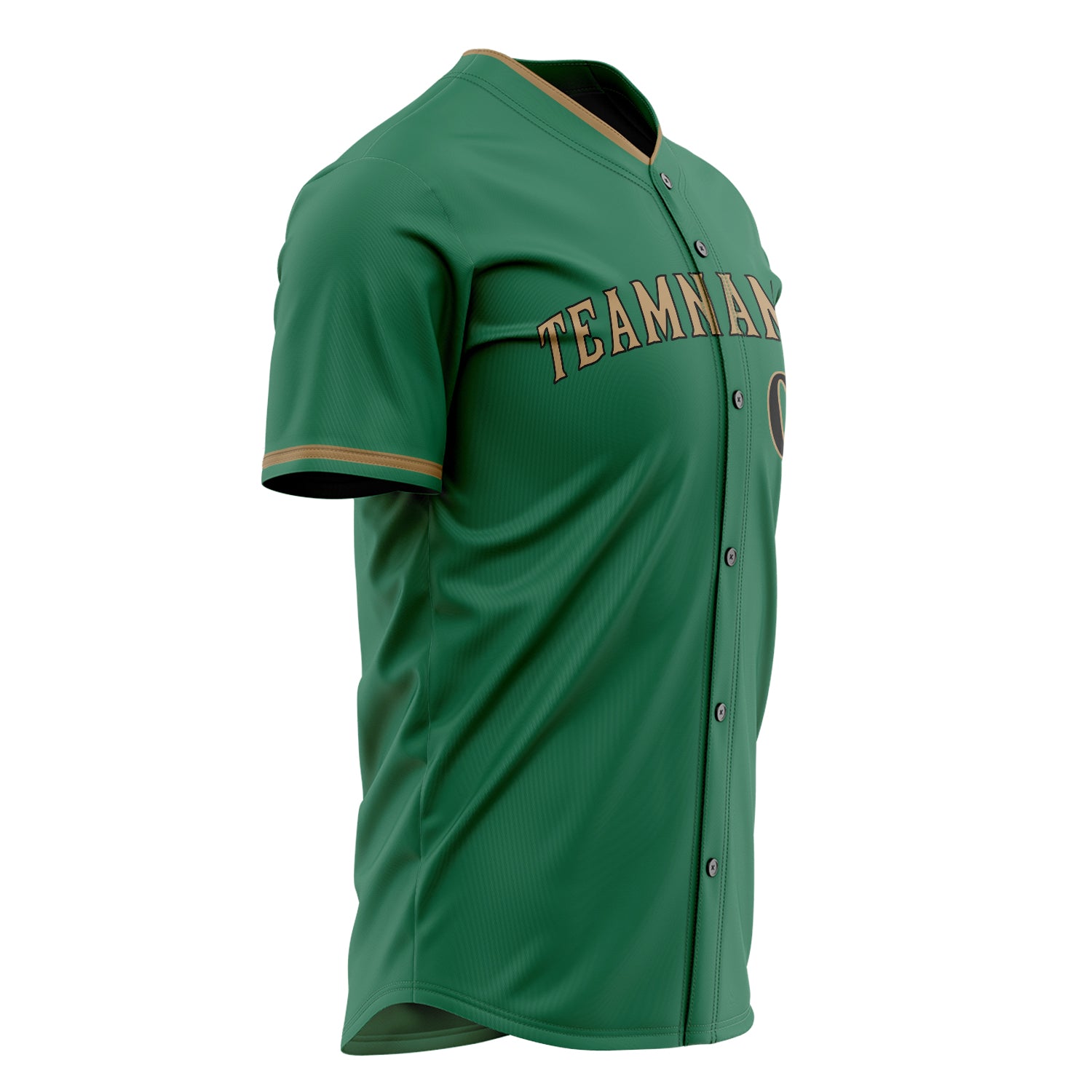 Custom Professional Kelly Green Old Gold Baseball Jersey