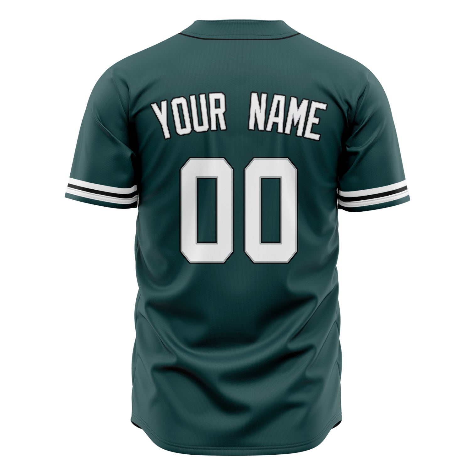 Custom Professional Midnight Green White Baseball Jersey