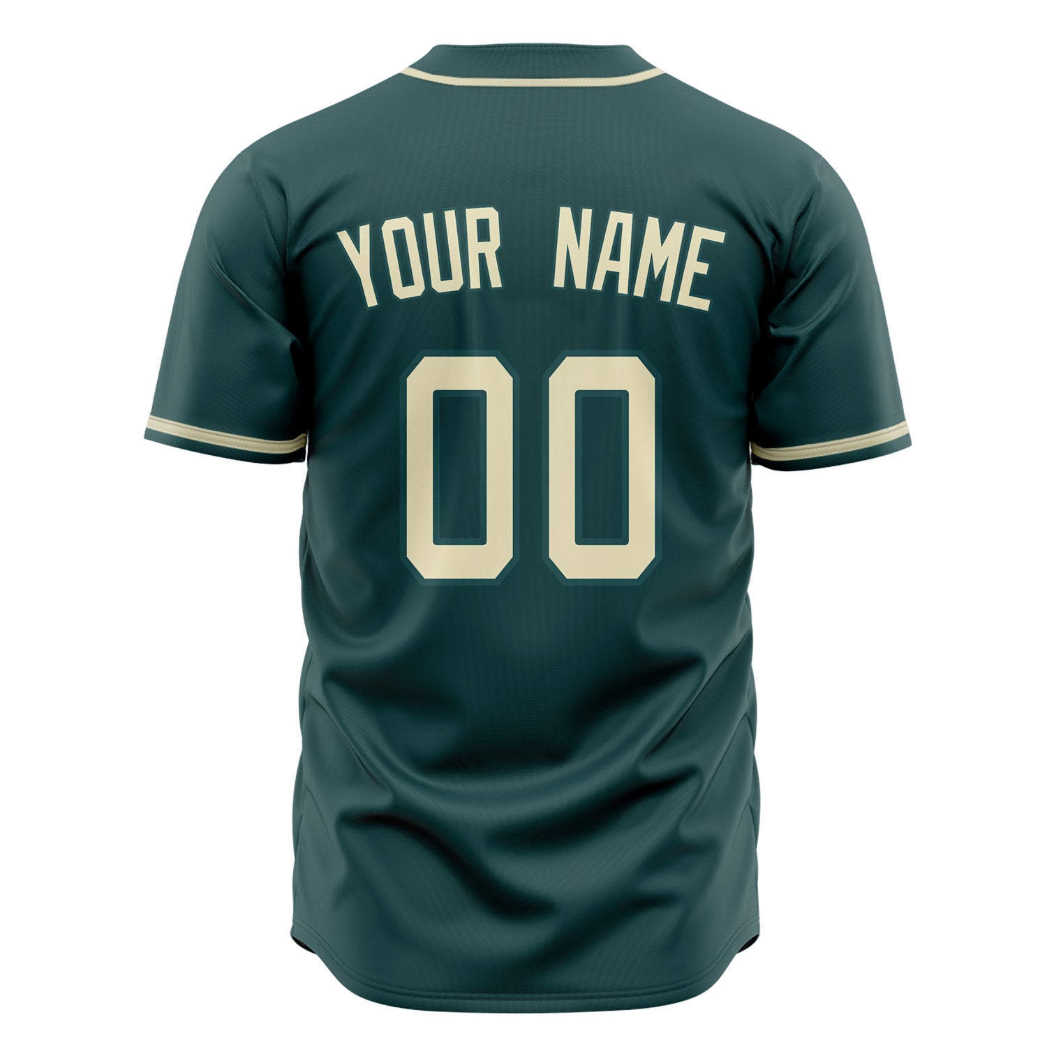 Custom Professional Midnight Green Cream Baseball Jersey
