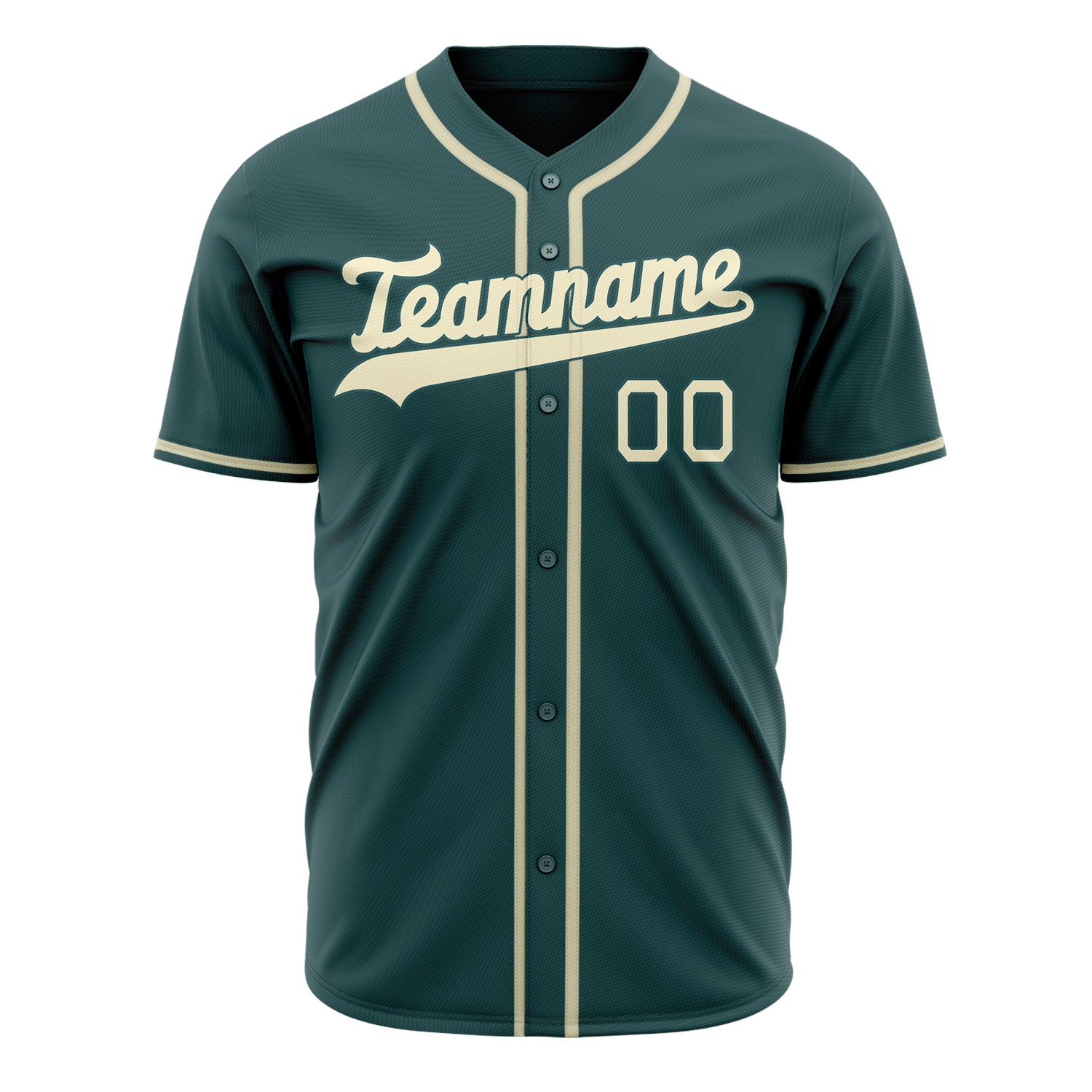Custom Professional Midnight Green Cream Baseball Jersey