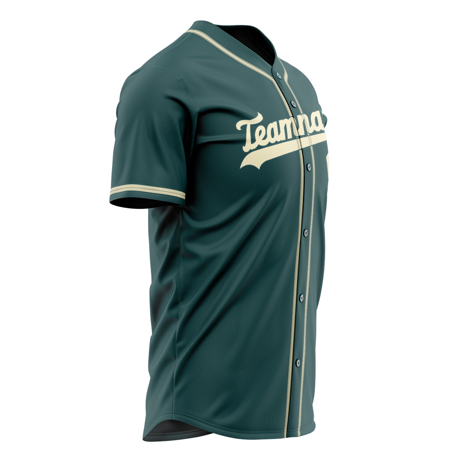 Custom Professional Midnight Green Cream Baseball Jersey