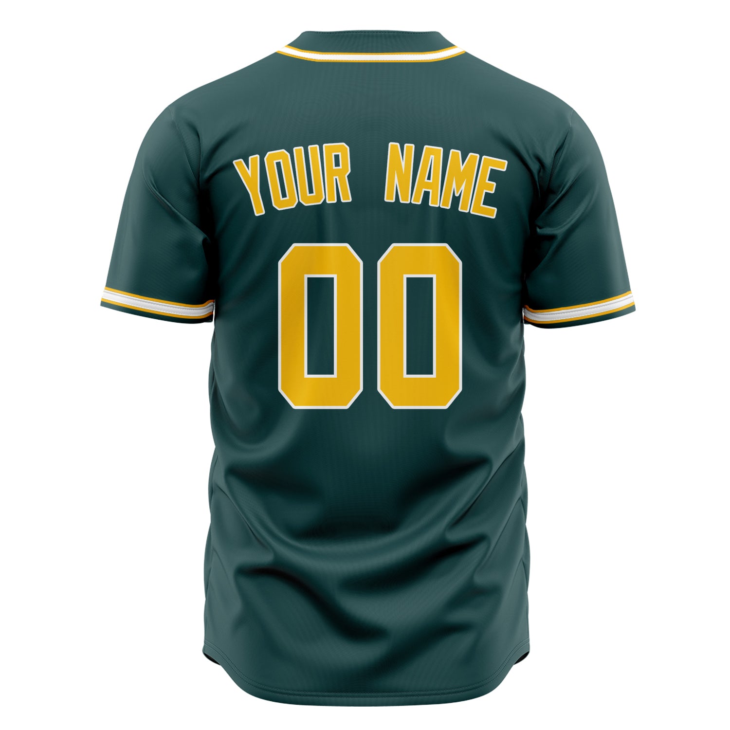 Custom Professional Midnight Green Yellow Baseball Jersey