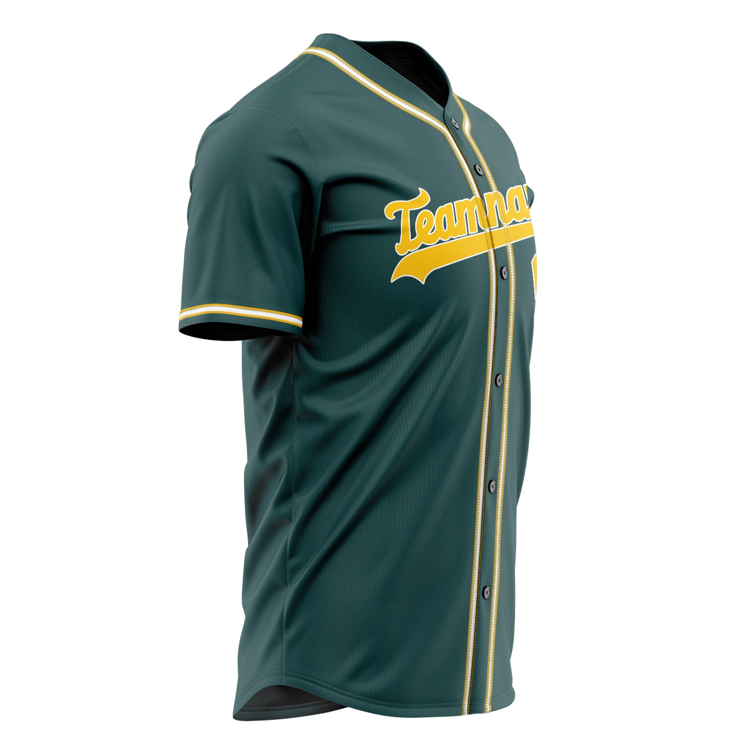 Custom Professional Midnight Green Yellow Baseball Jersey