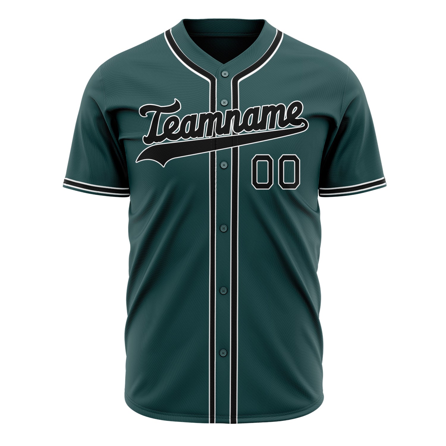 Custom Professional Midnight Green Black Baseball Jersey