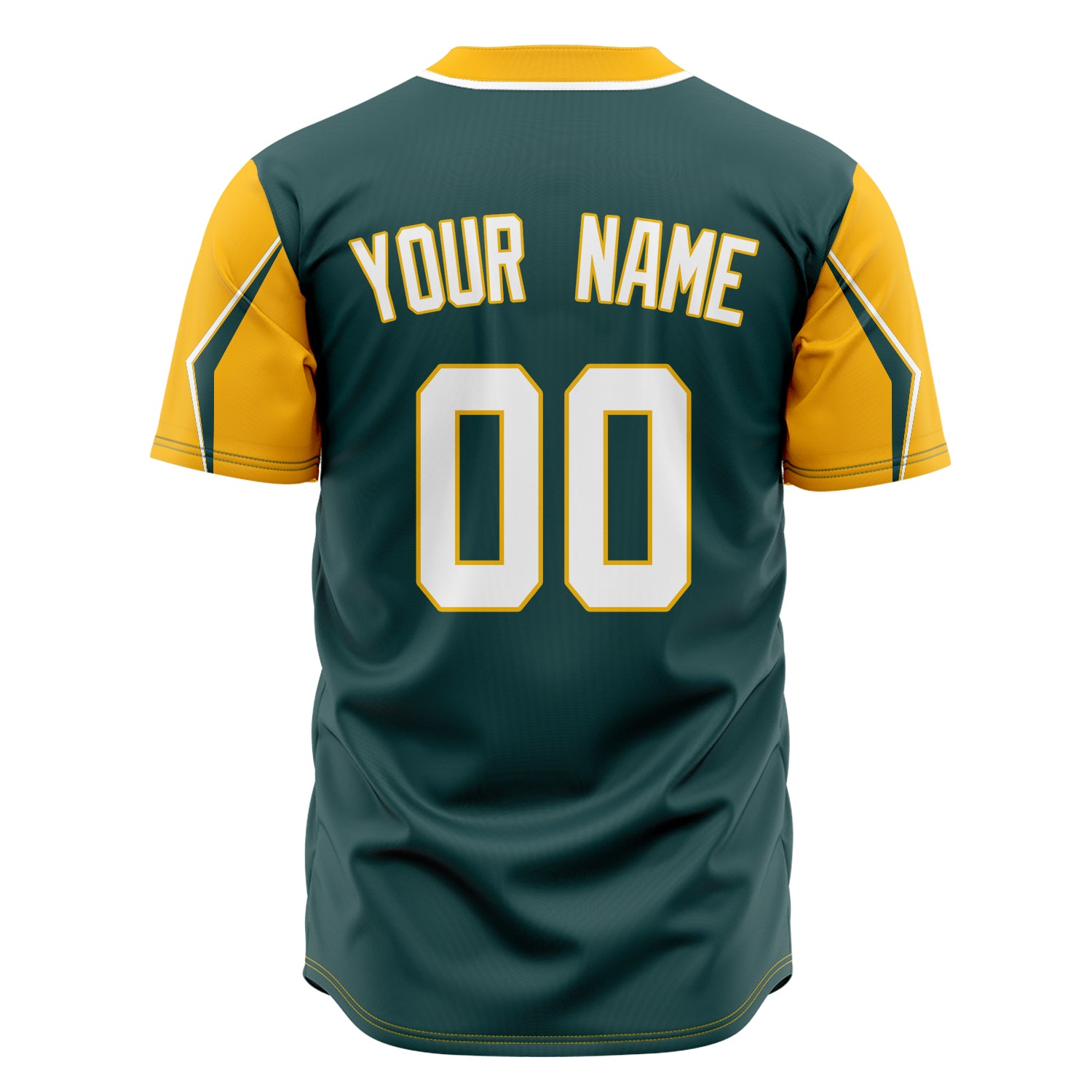 Custom Professional Midnight Green Gold Baseball Jersey