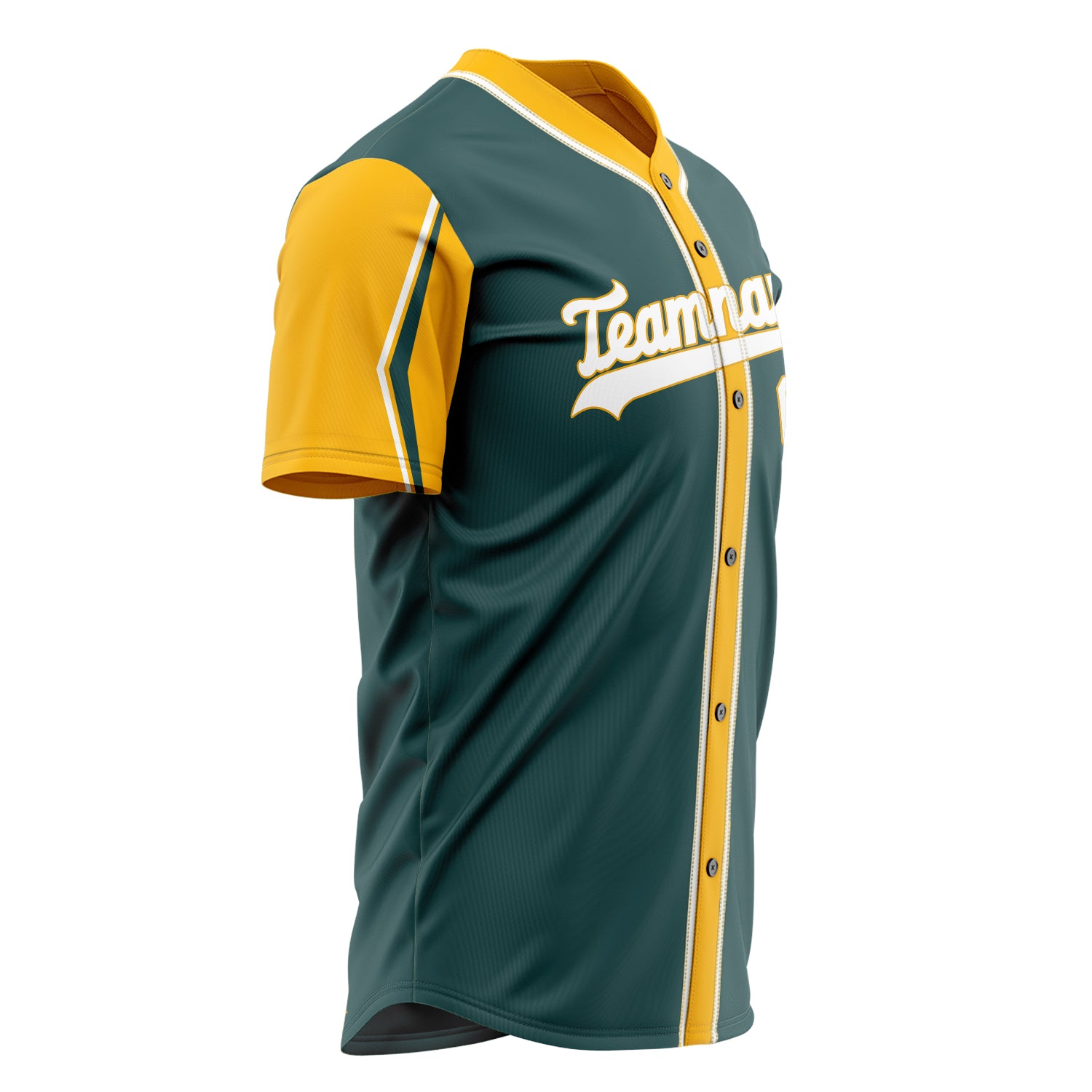 Custom Professional Midnight Green Gold Baseball Jersey