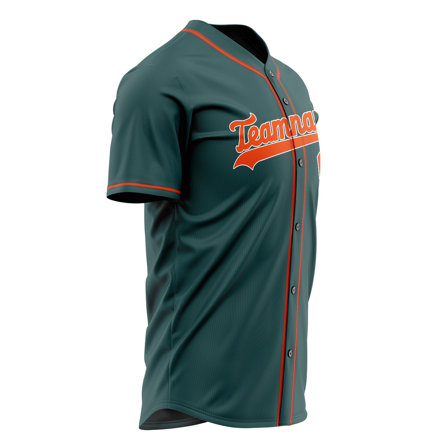 Benutzerdefiniertes Professionelles Mitternachtsgrün Orange Baseballtrikot