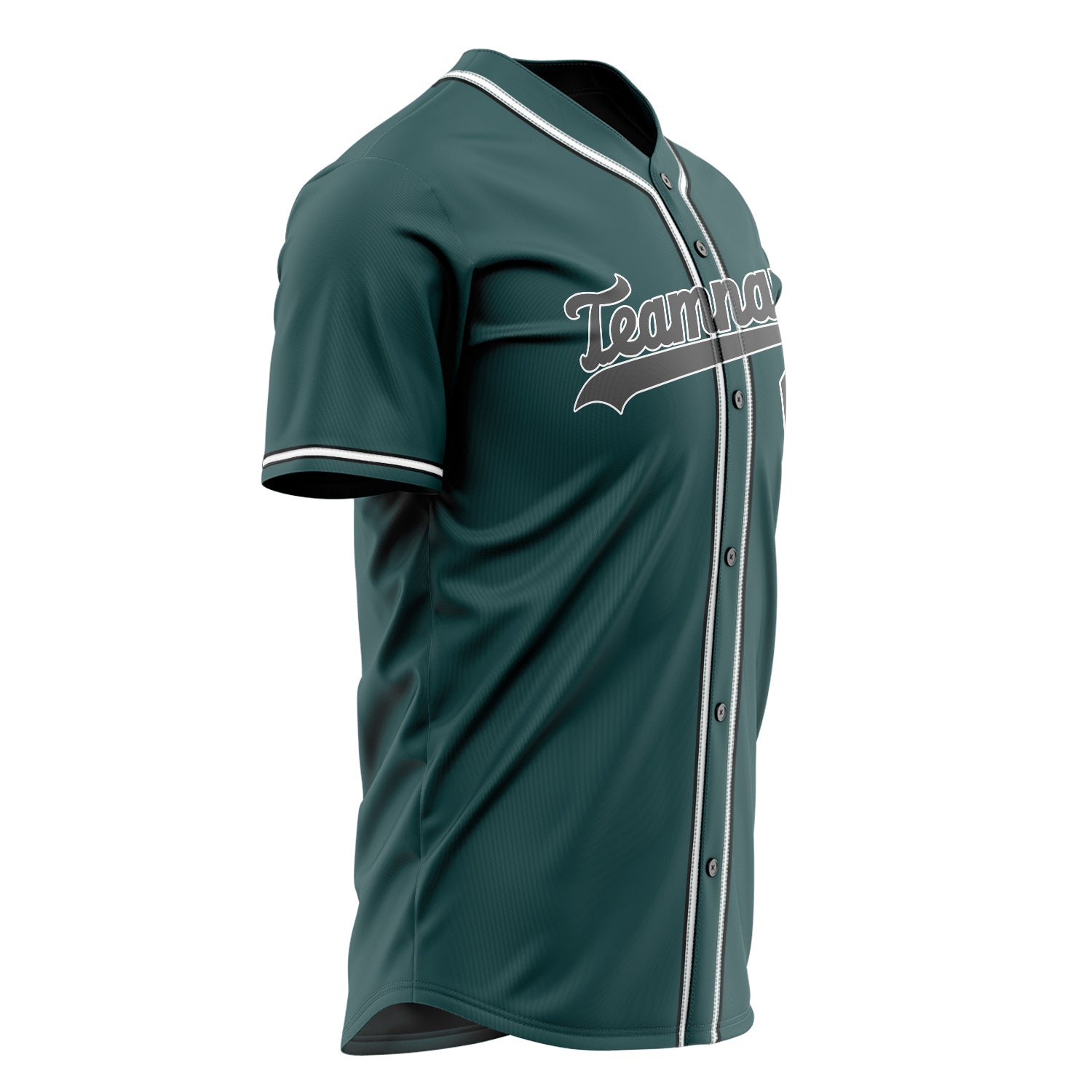 Benutzerdefiniertes Professionelles Mitternachtsgrün Weiß Baseballtrikot