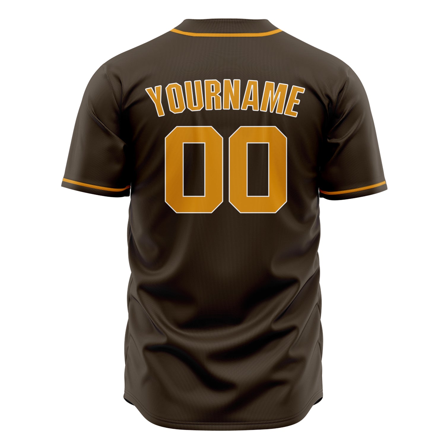 Custom Professional Brown Gold Baseball Jersey