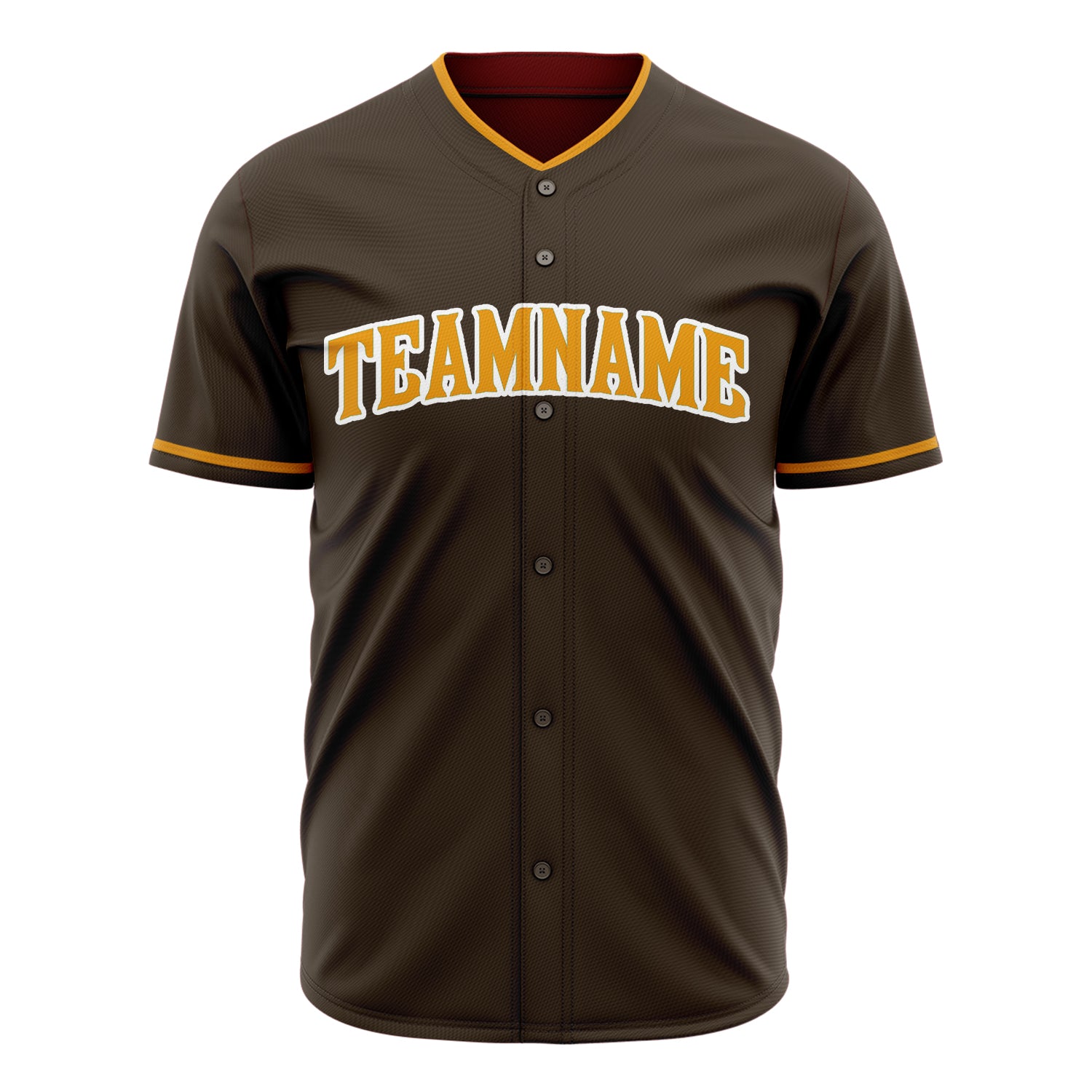Custom Professional Brown Gold Baseball Jersey