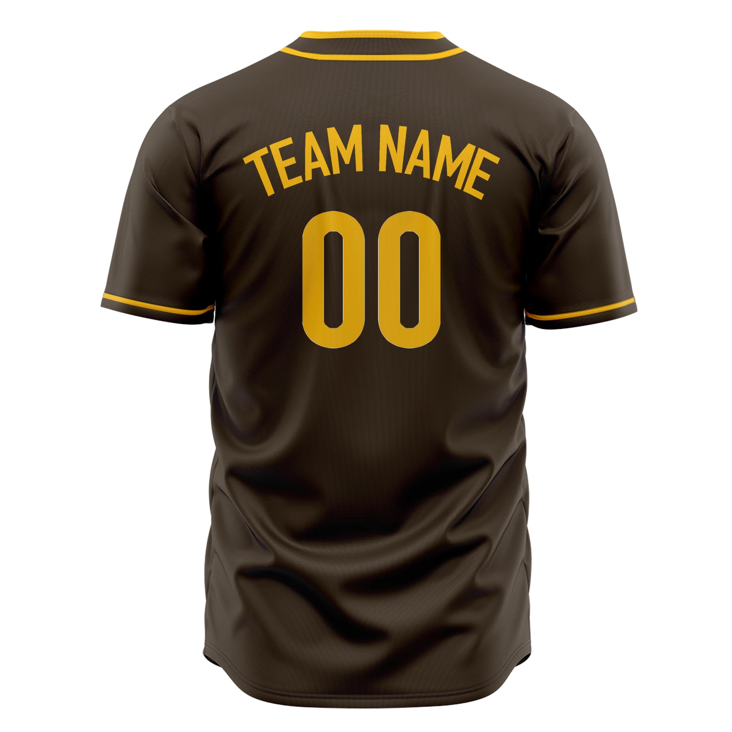 Custom Professional Brown Gold Baseball Jersey