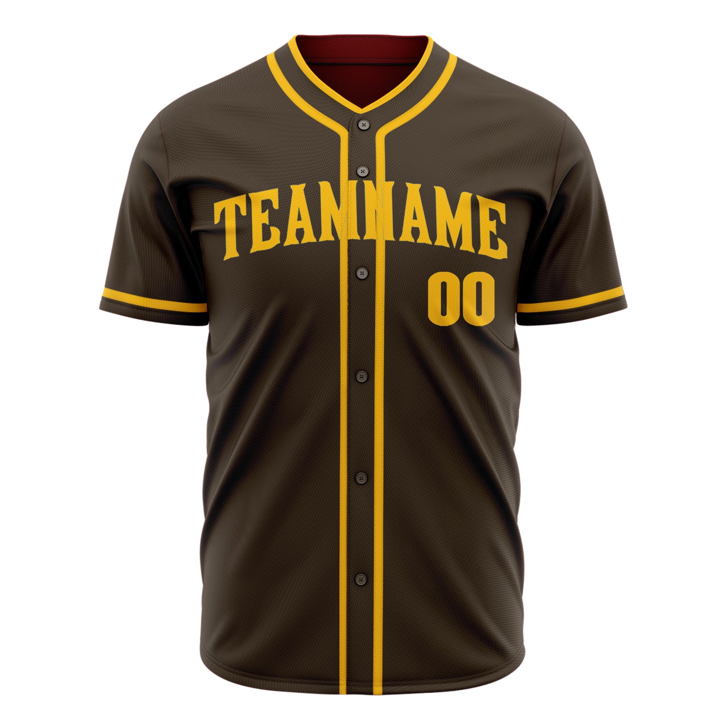 Custom Professional Brown Gold Baseball Jersey